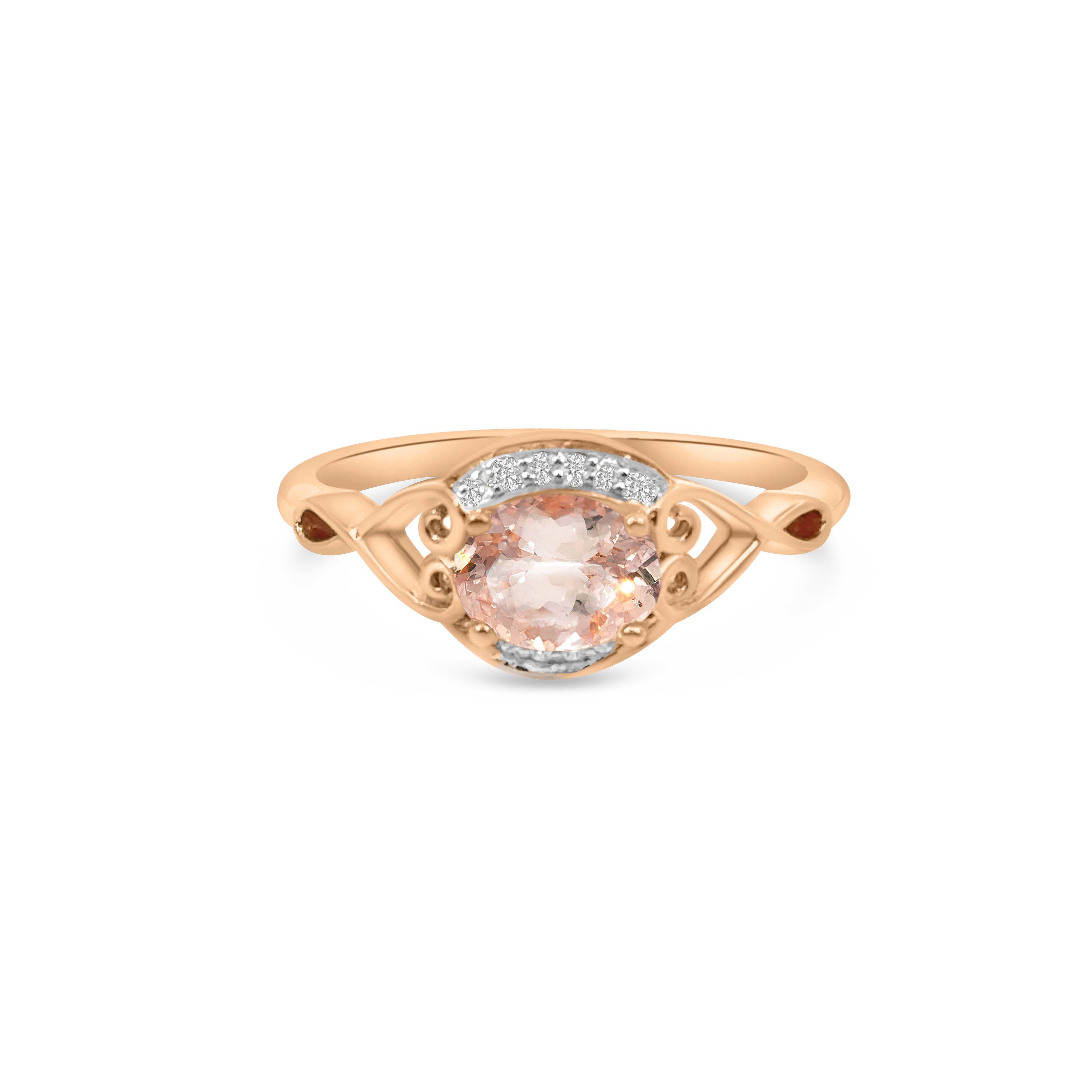 9kt Morganite and Diamond Dress Ring