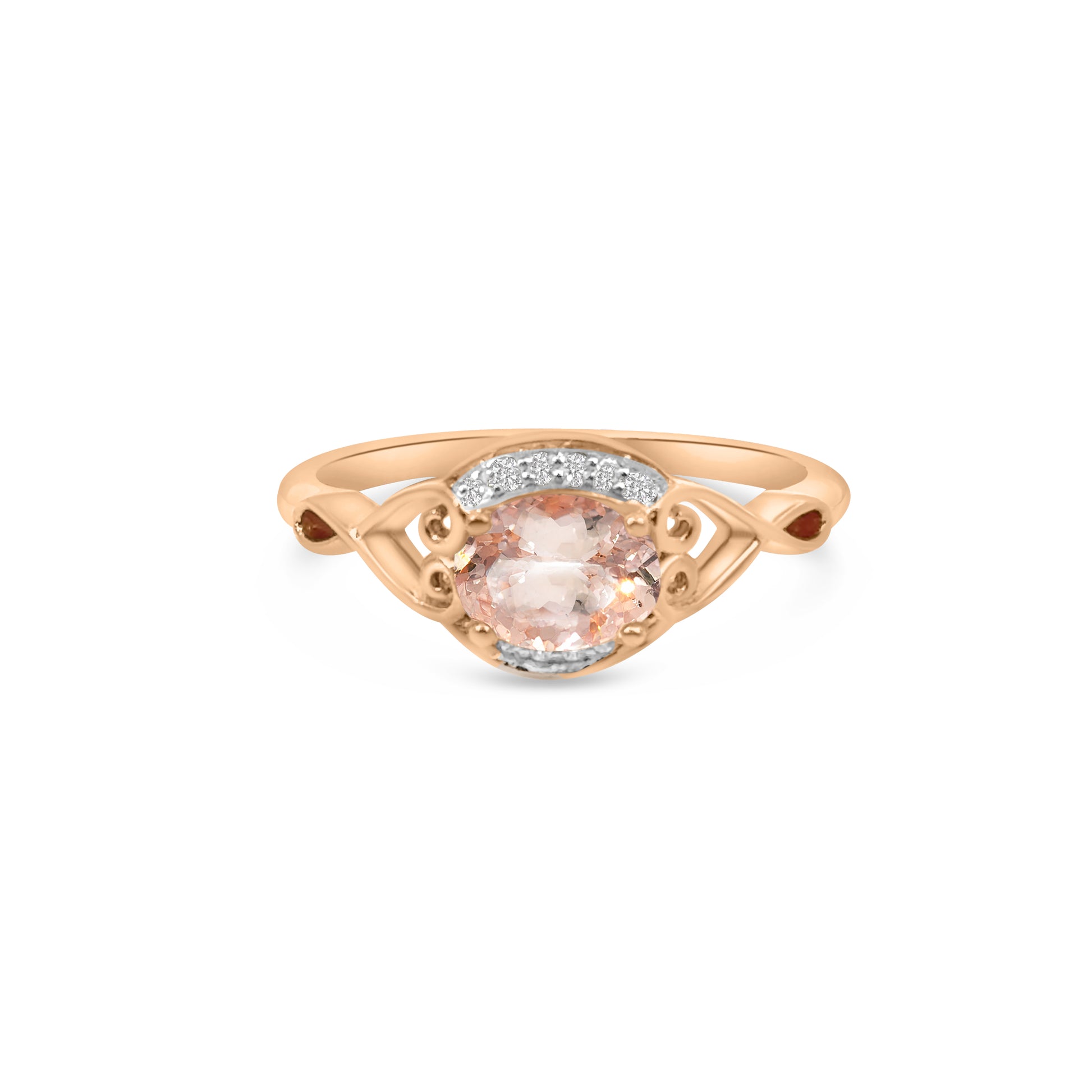 9kt Morganite and Diamond Dress Ring