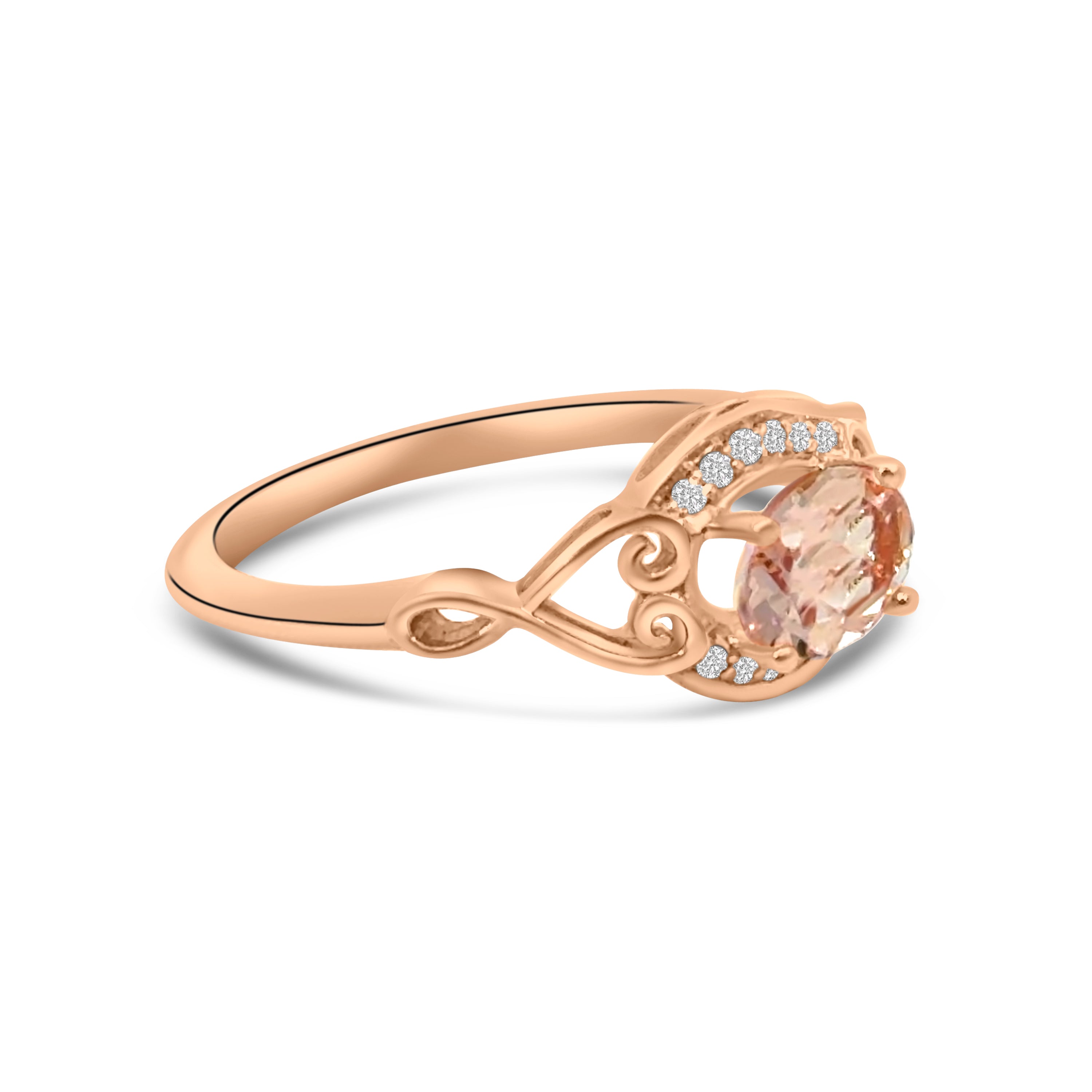 9kt Morganite and Diamond Dress Ring