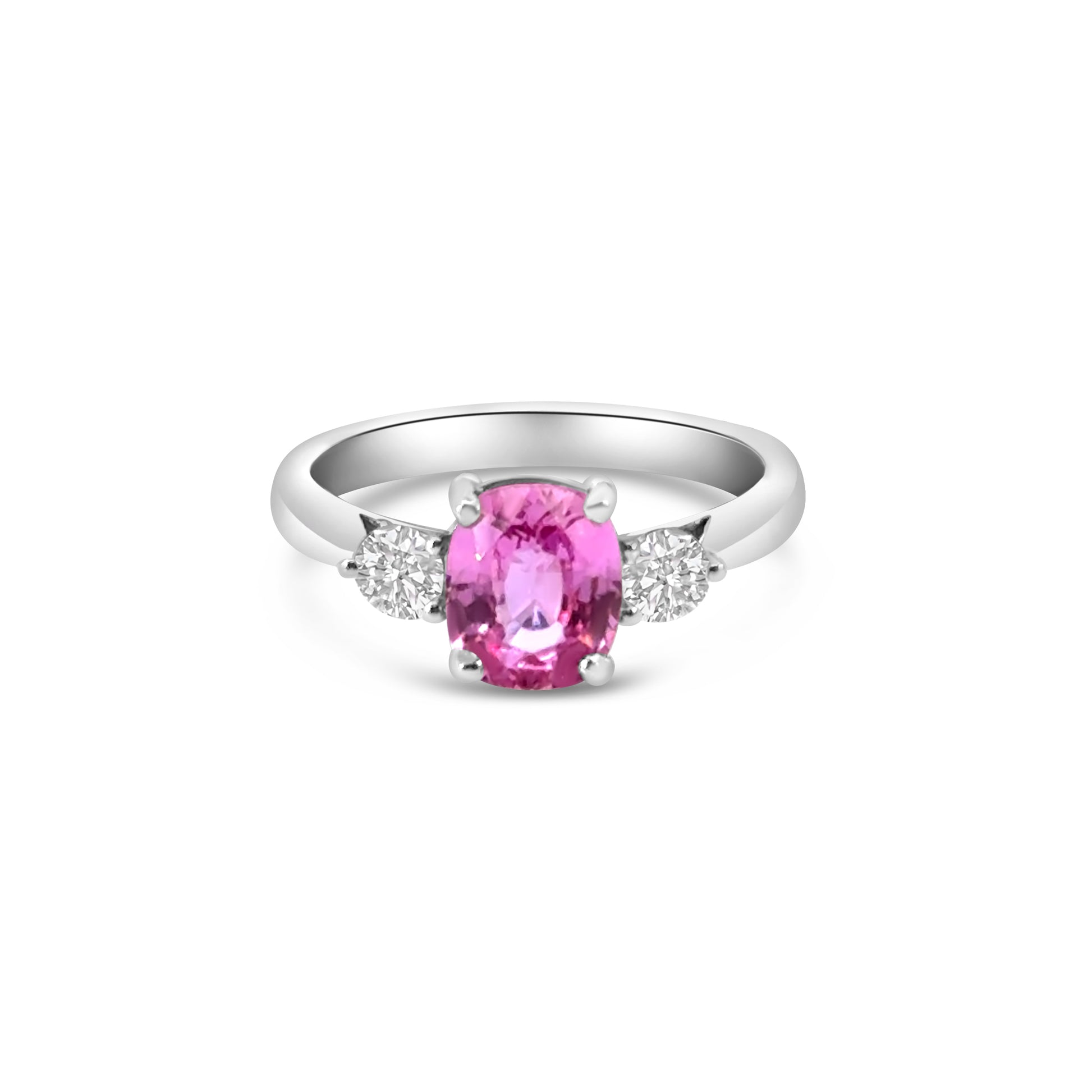 Platinum Pink Sapphire and Diamond Dress Ring