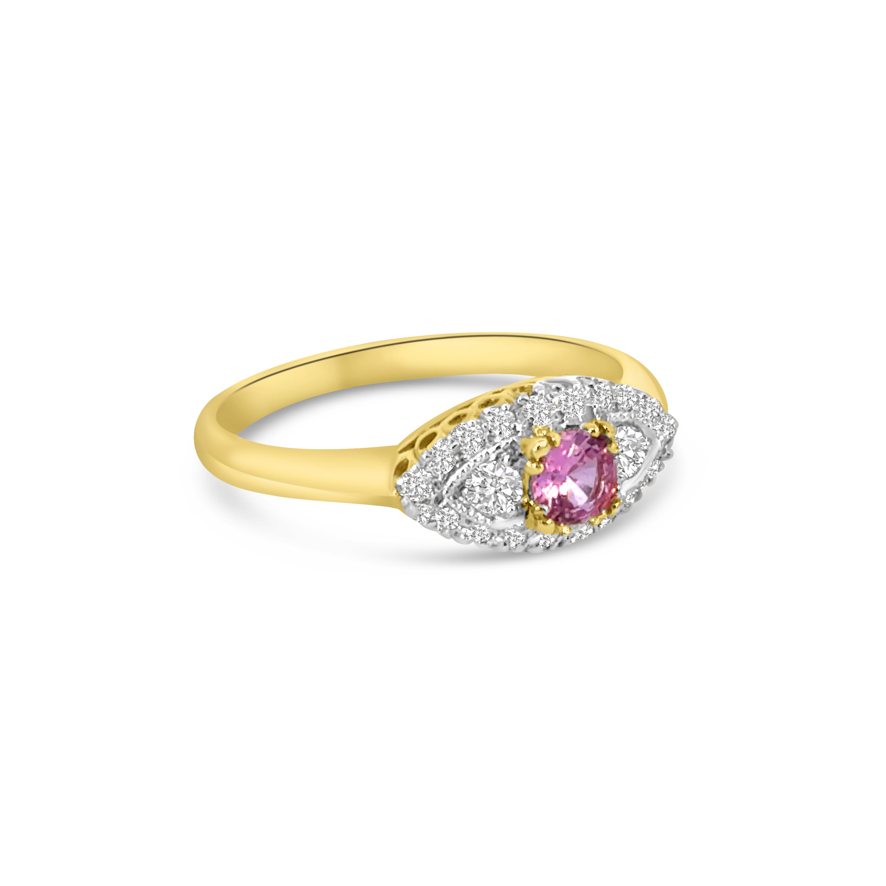 9kt Pink Sapphire and Diamond Dress Ring