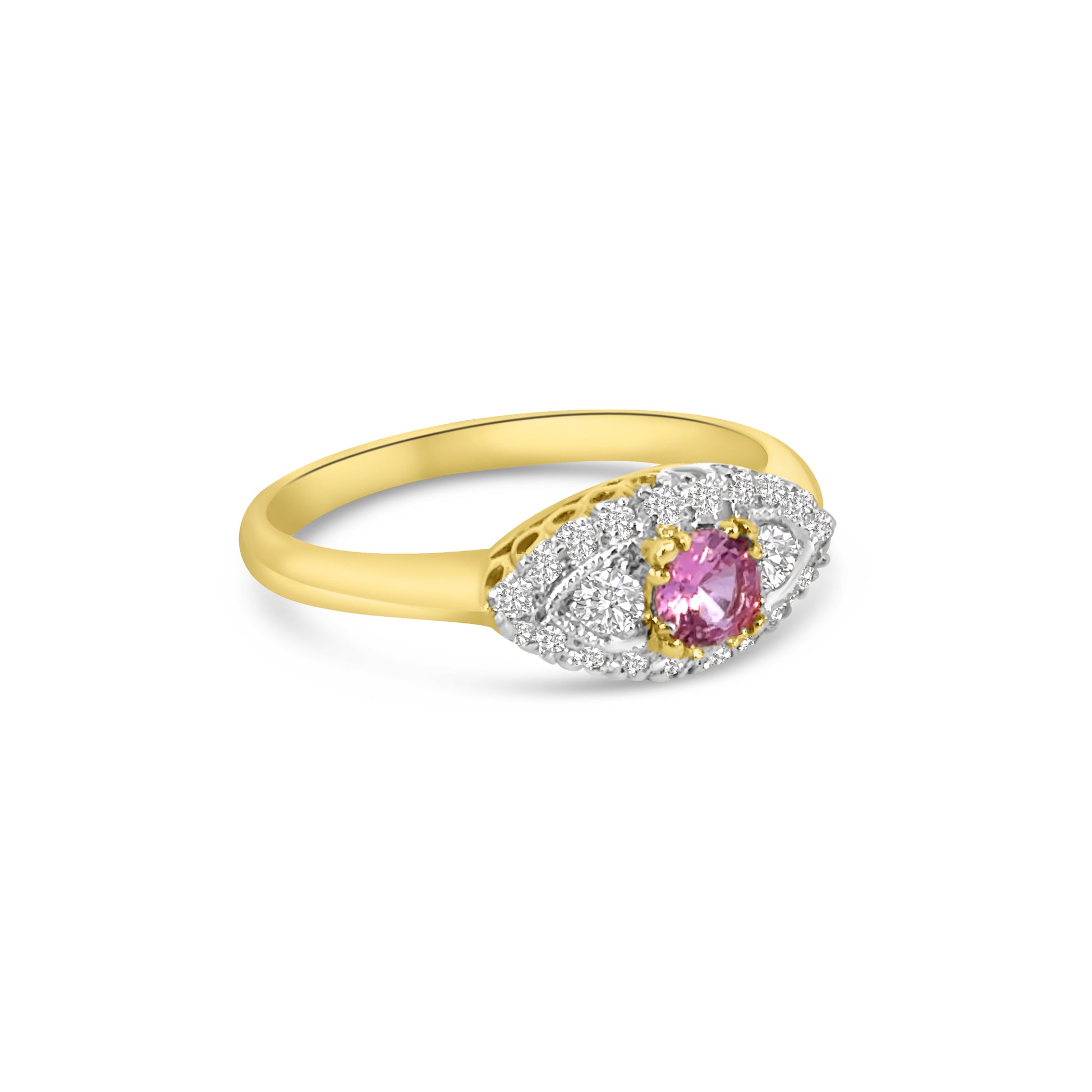 9kt Pink Sapphire and Diamond Dress Ring