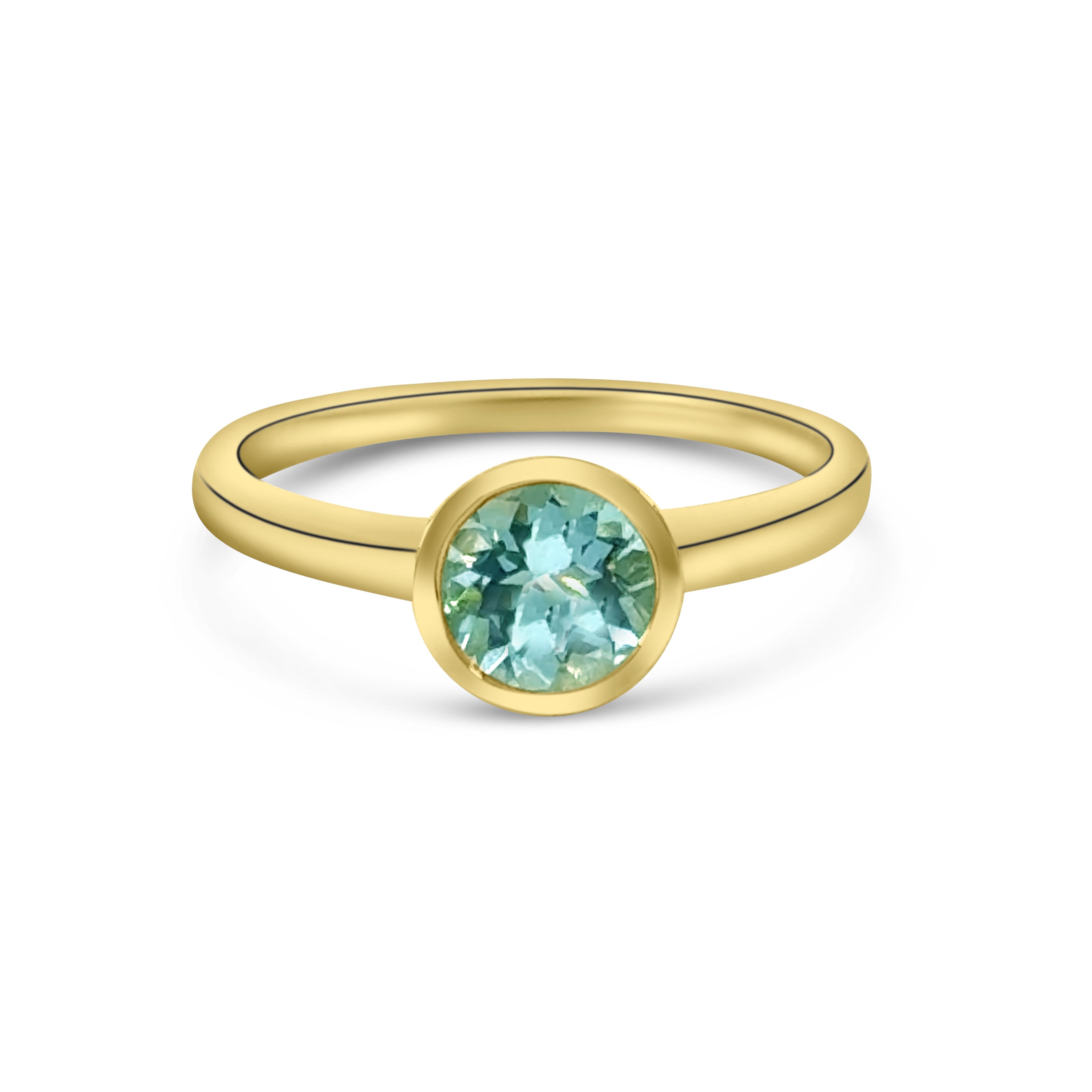 9kt Round Aquamarine Dress Ring