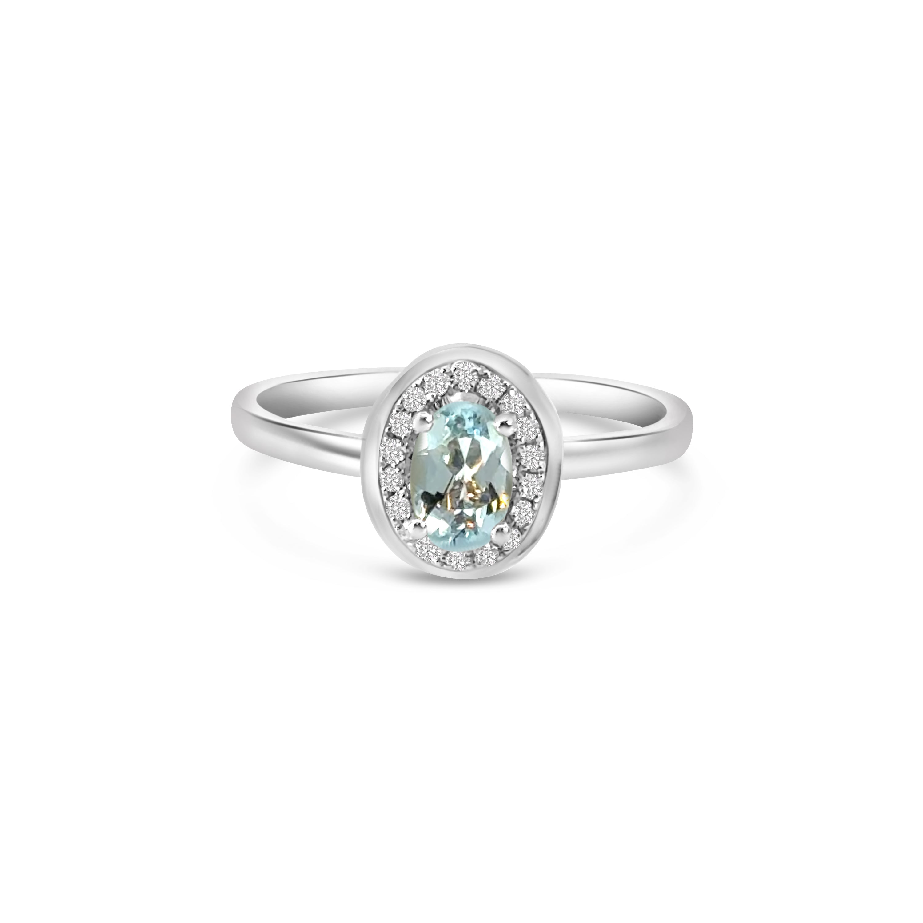 9kt Aquamarine and Diamond Dress Ring