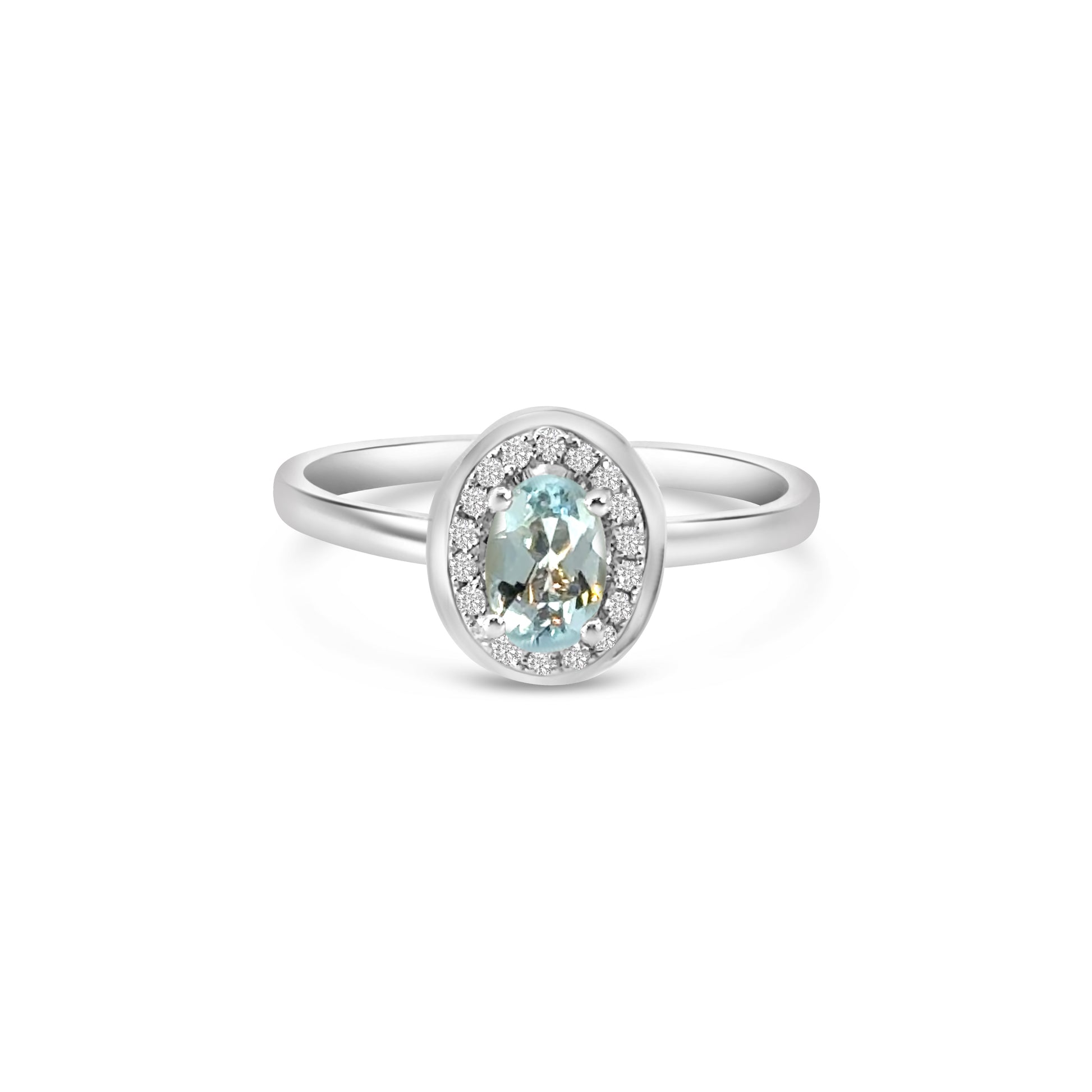 9kt Aquamarine and Diamond Dress Ring