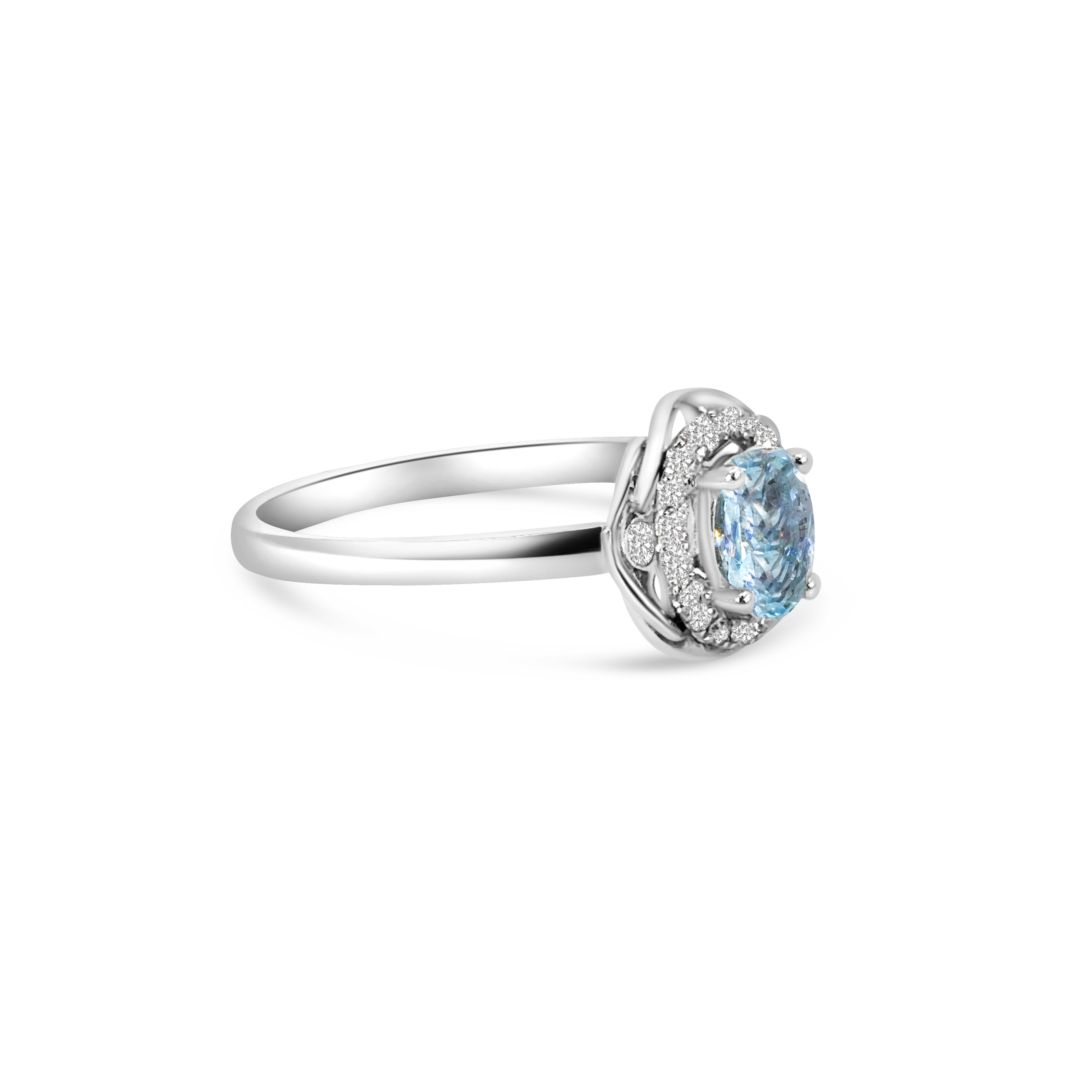 9kt Aquamarine and Diamond Dress Ring