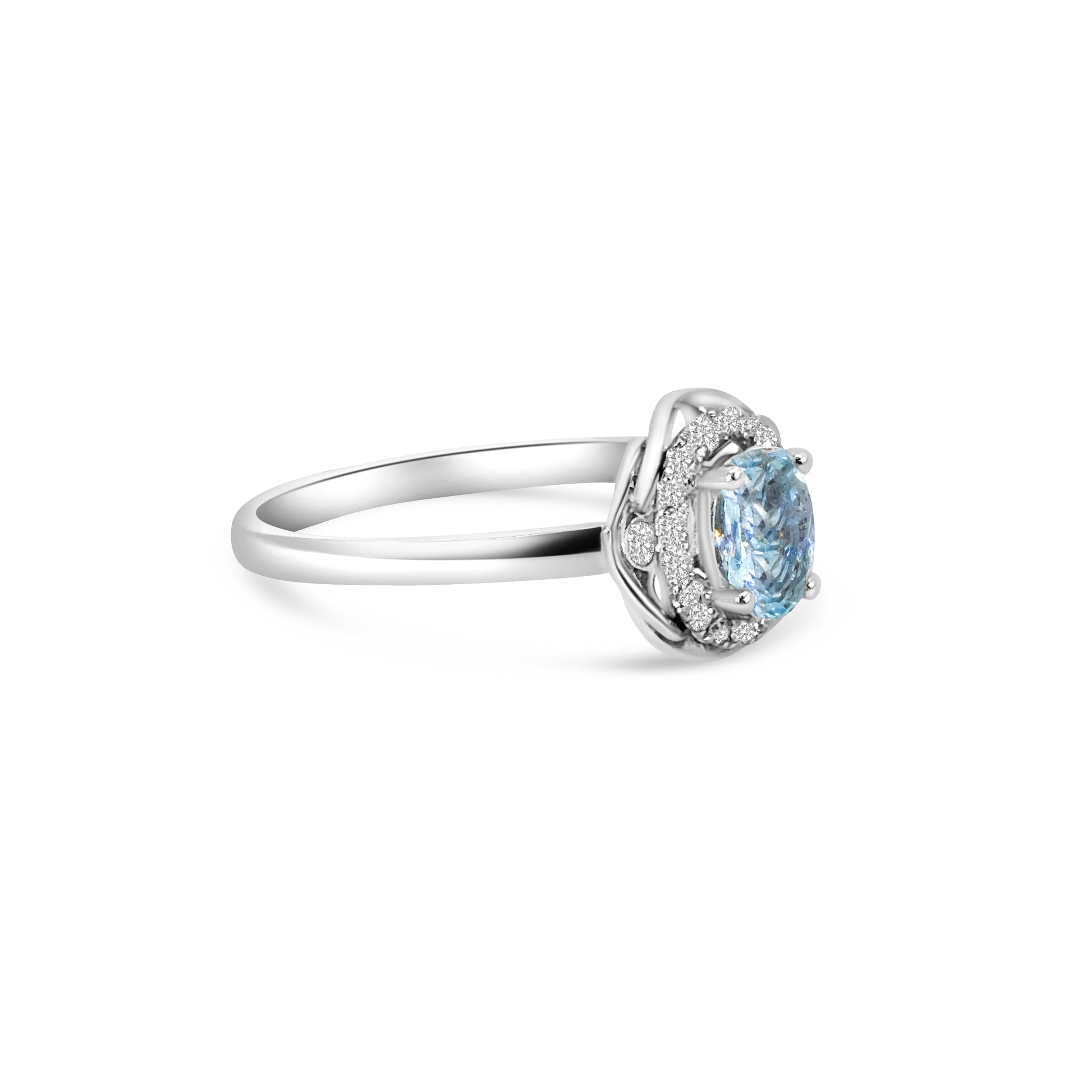 9kt Aquamarine and Diamond Dress Ring