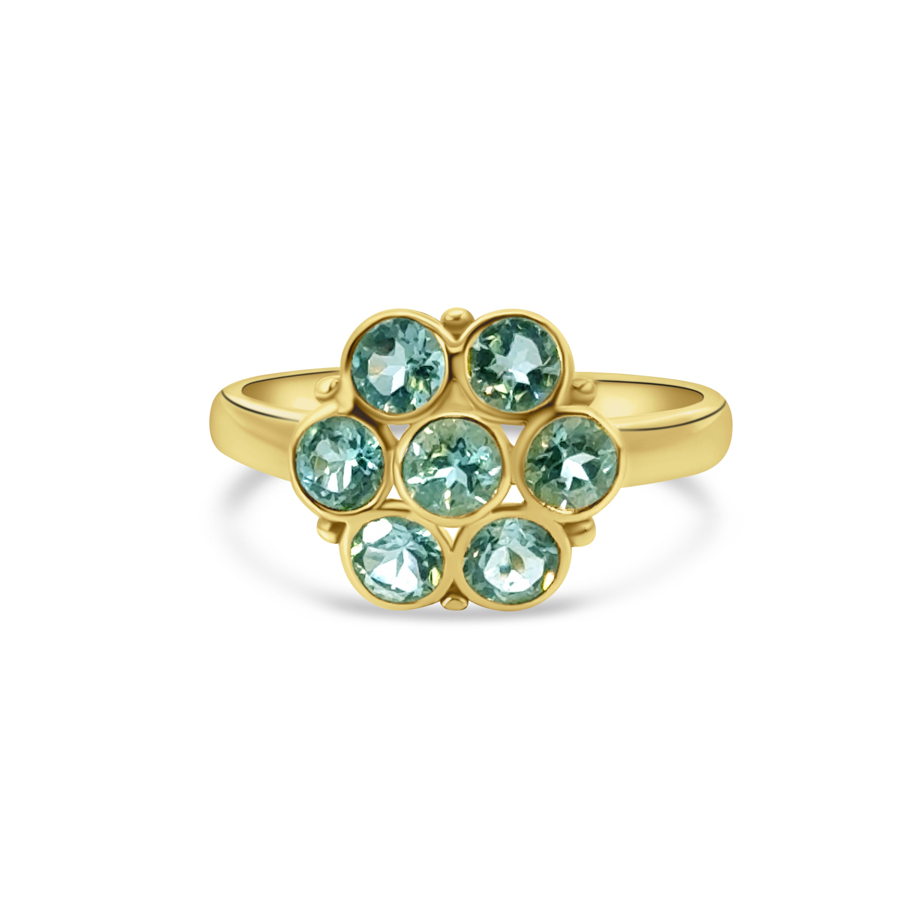 9kt Aquamarine Flower Dress Ring