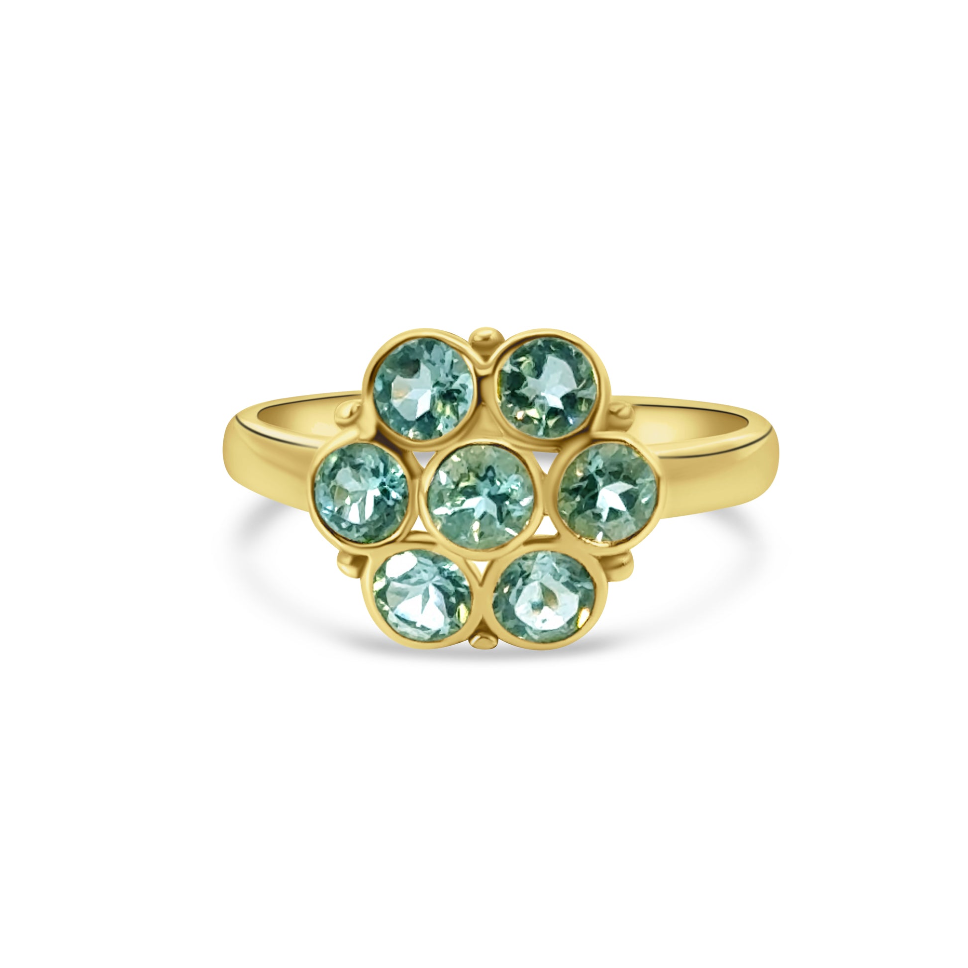 9kt Aquamarine Flower Dress Ring