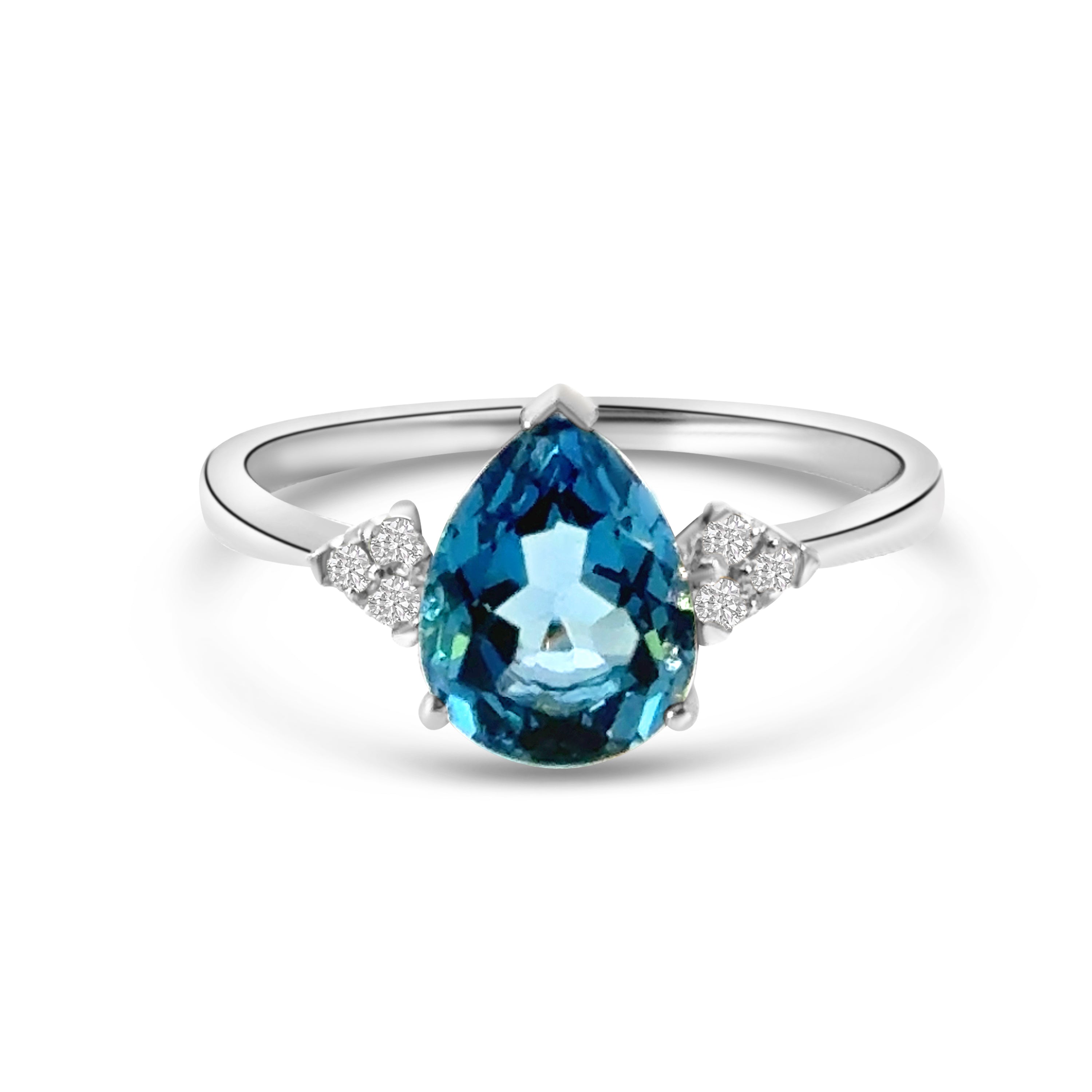 9kt London Blue Topaz and Diamond Dress Ring