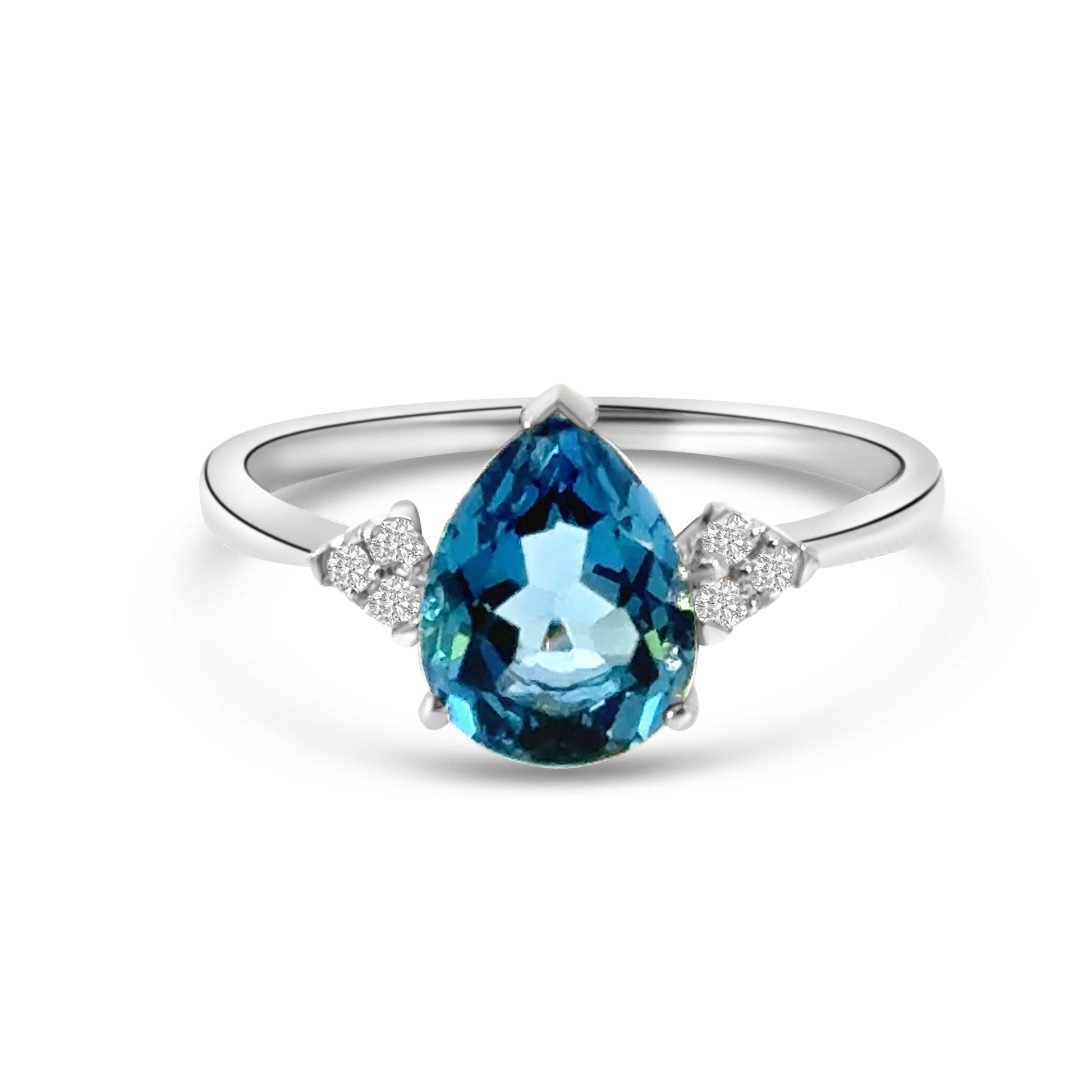 9kt London Blue Topaz and Diamond Dress Ring