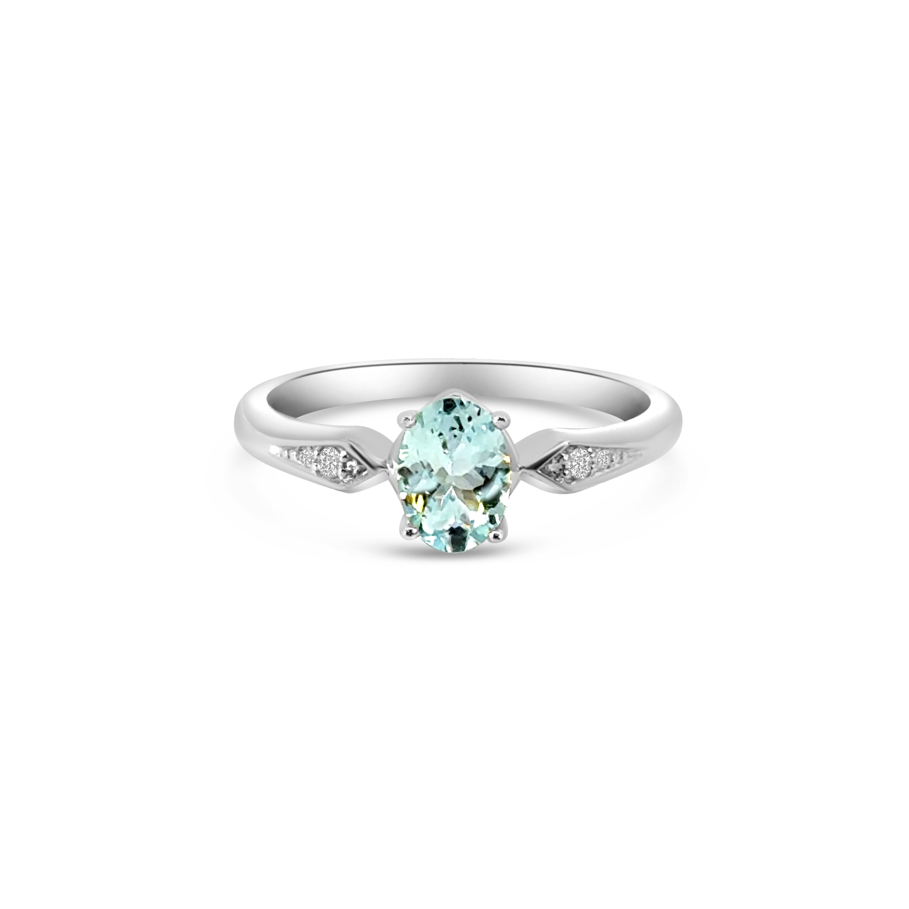9kt Aquamarine and Diamond Dress Ring