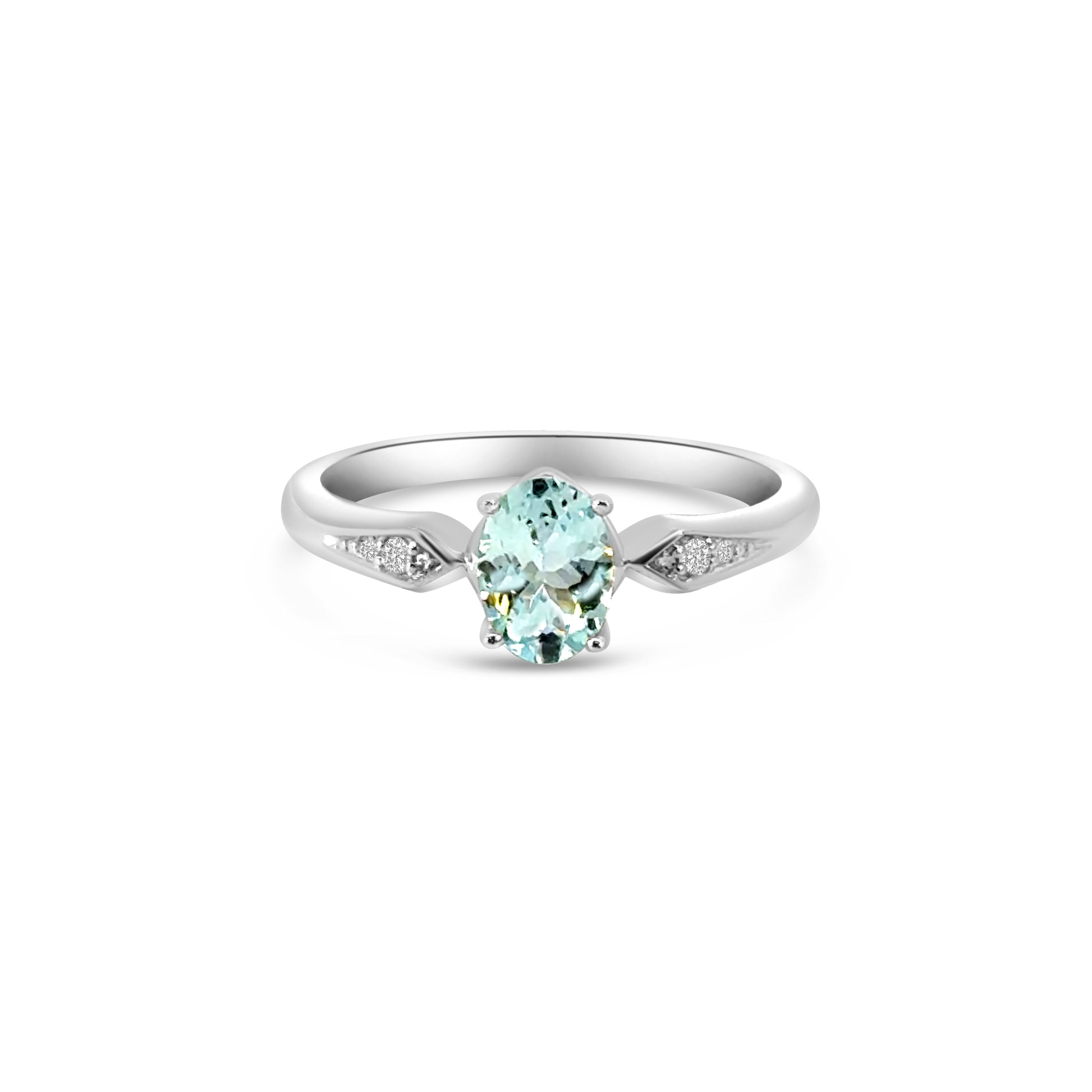 9kt Aquamarine and Diamond Dress Ring