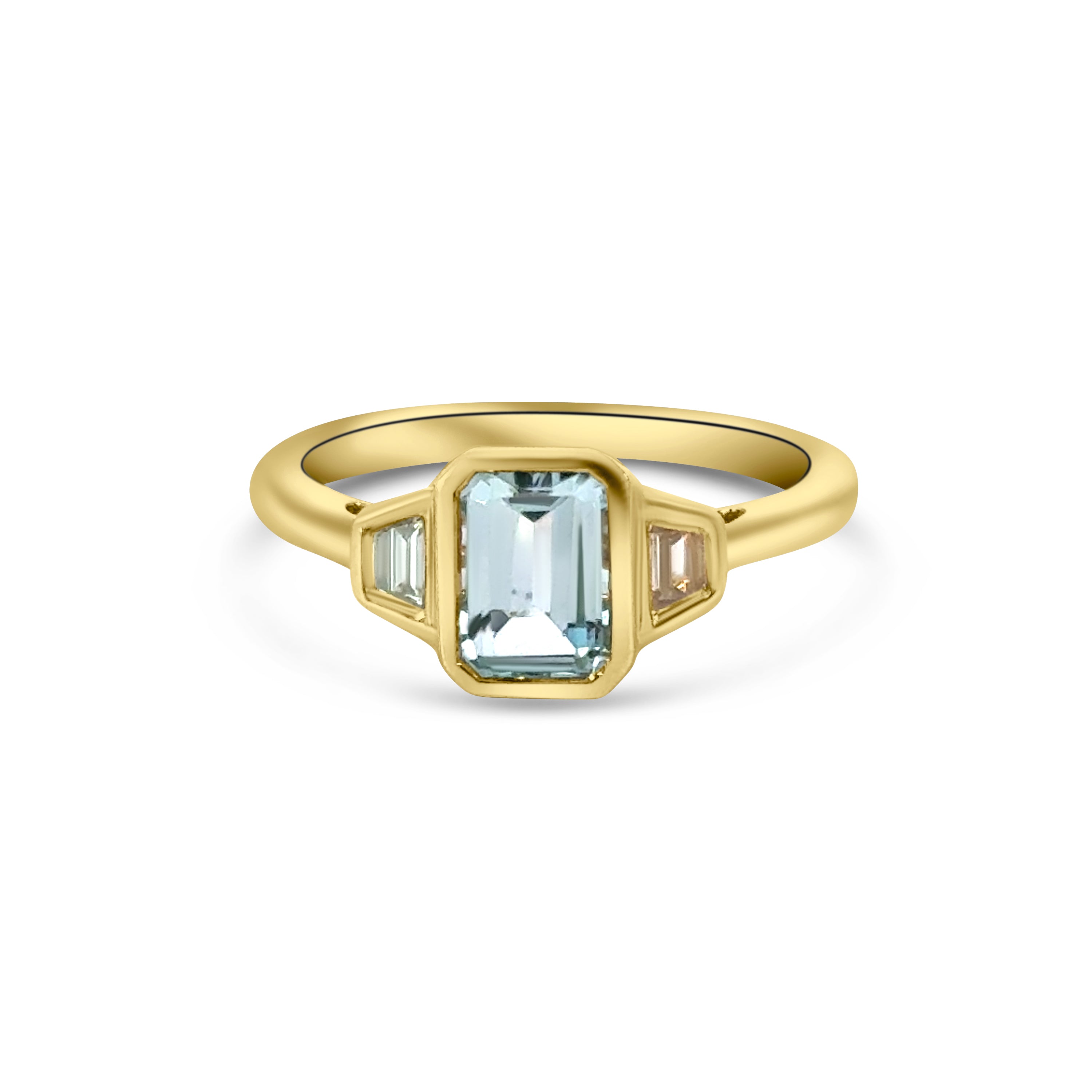 9kt Blue Topaz and Diamond Dress Ring