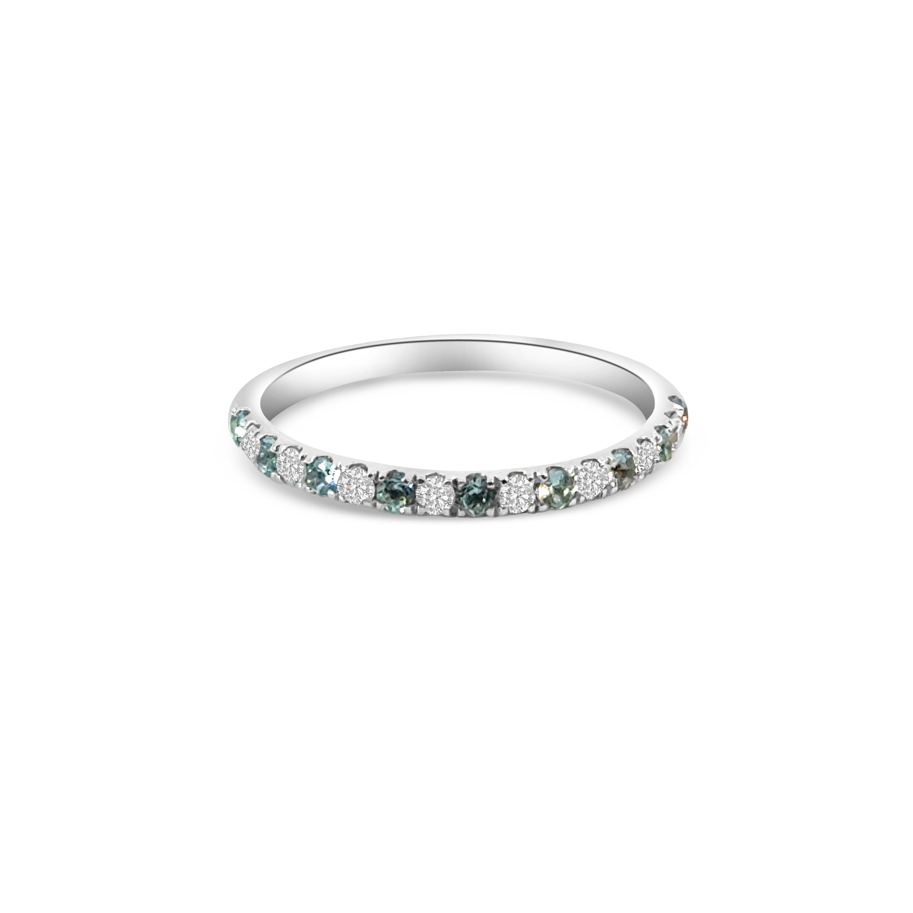 9kt Blue Topaz and Diamond Band