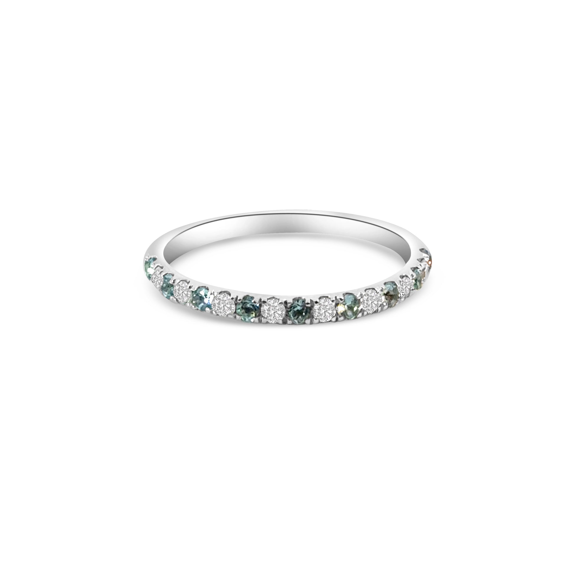 9kt Blue Topaz and Diamond Band