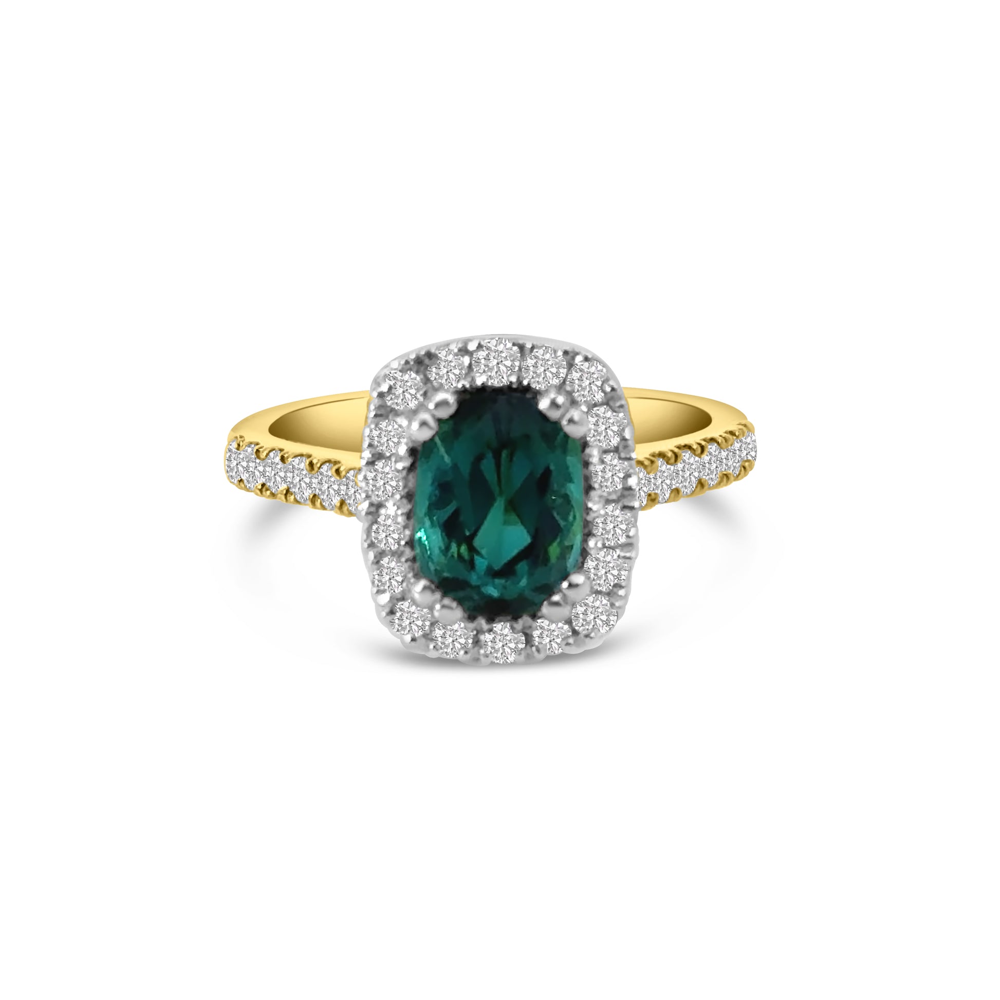 18kt Blue Tourmaline and Diamond Dress Ring