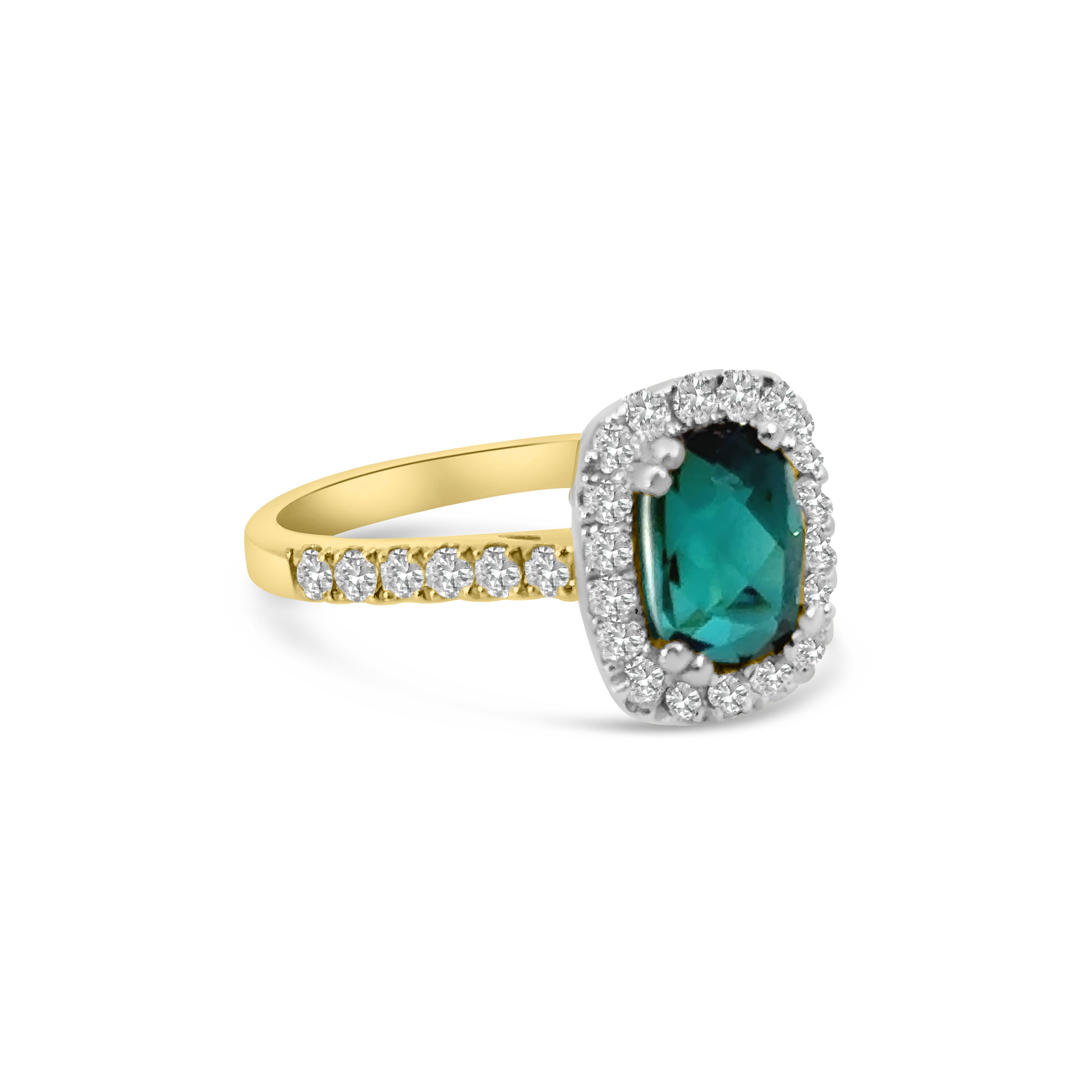 18kt Blue Tourmaline and Diamond Dress Ring