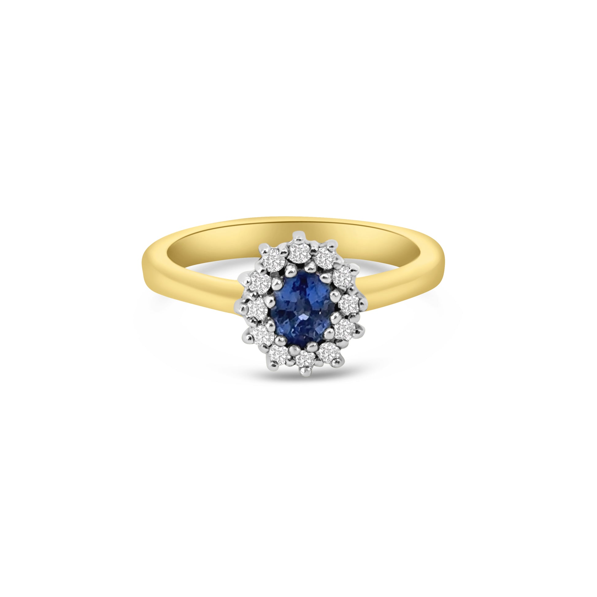 9kt Tanzanite and Diamond Cluster Ring