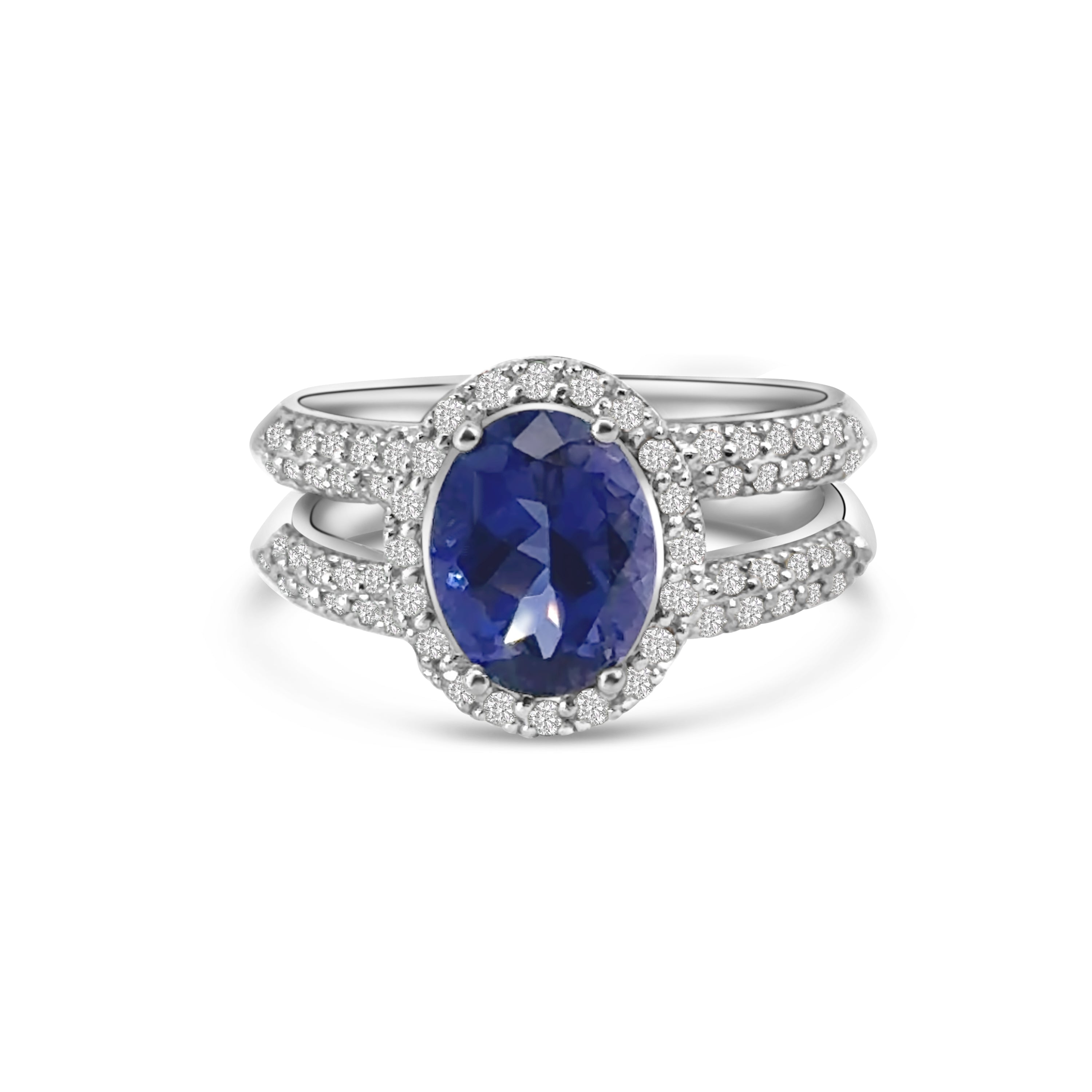 18kt Iolite and Diamond Dress Ring
