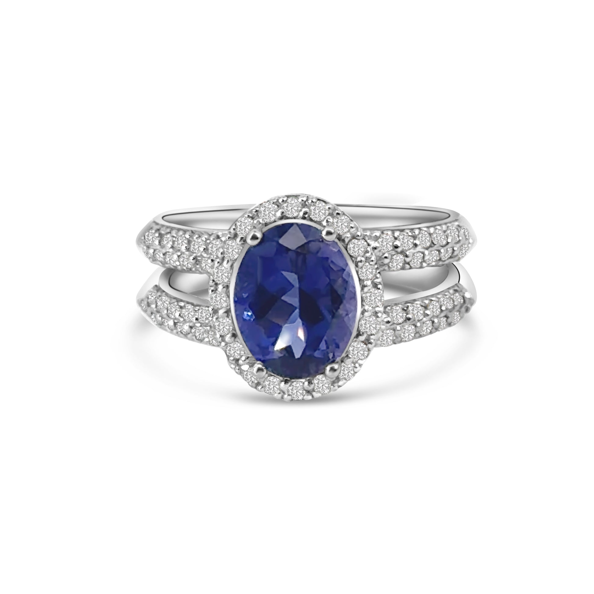 18kt Iolite and Diamond Dress Ring