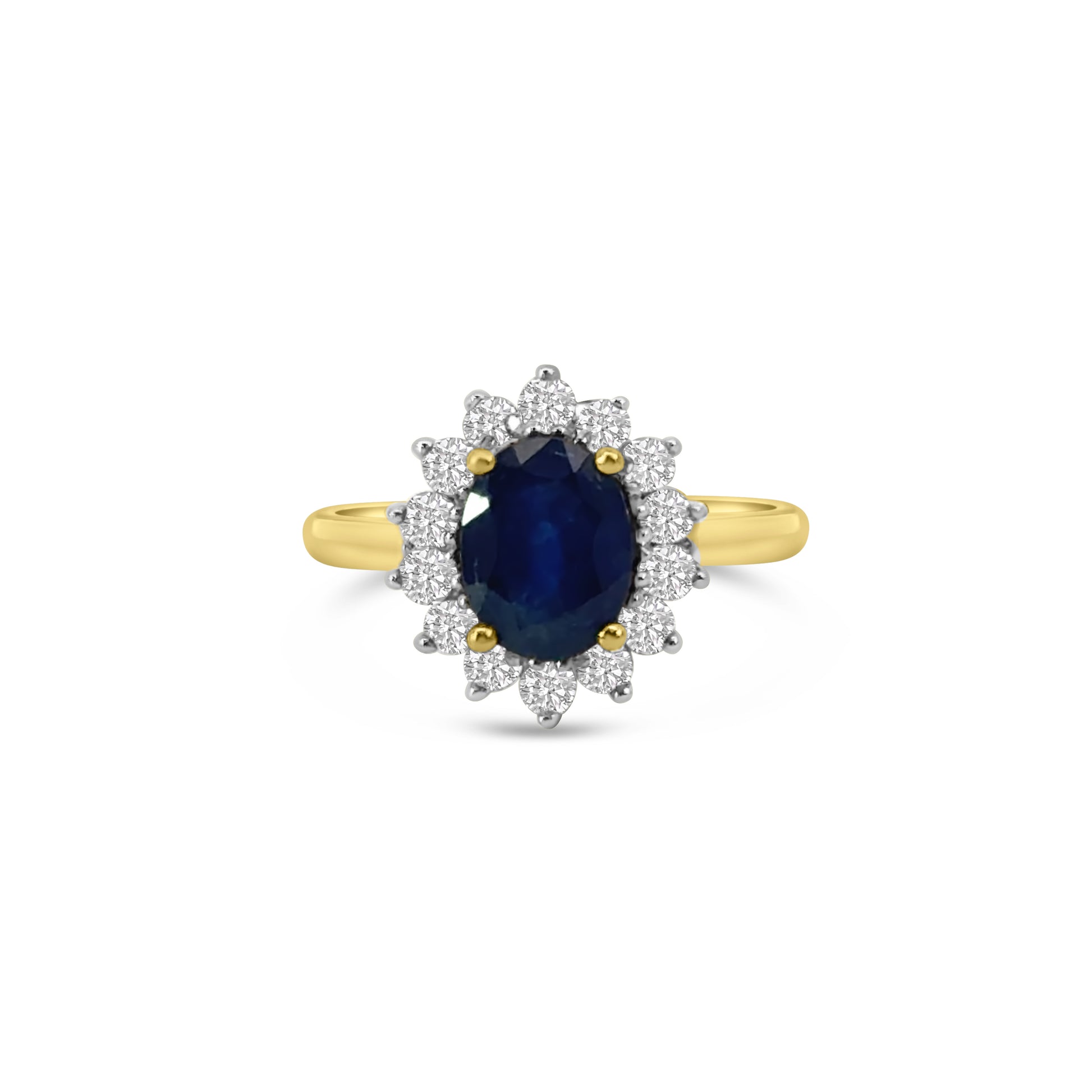 18kt Blue and White Sapphire Ring