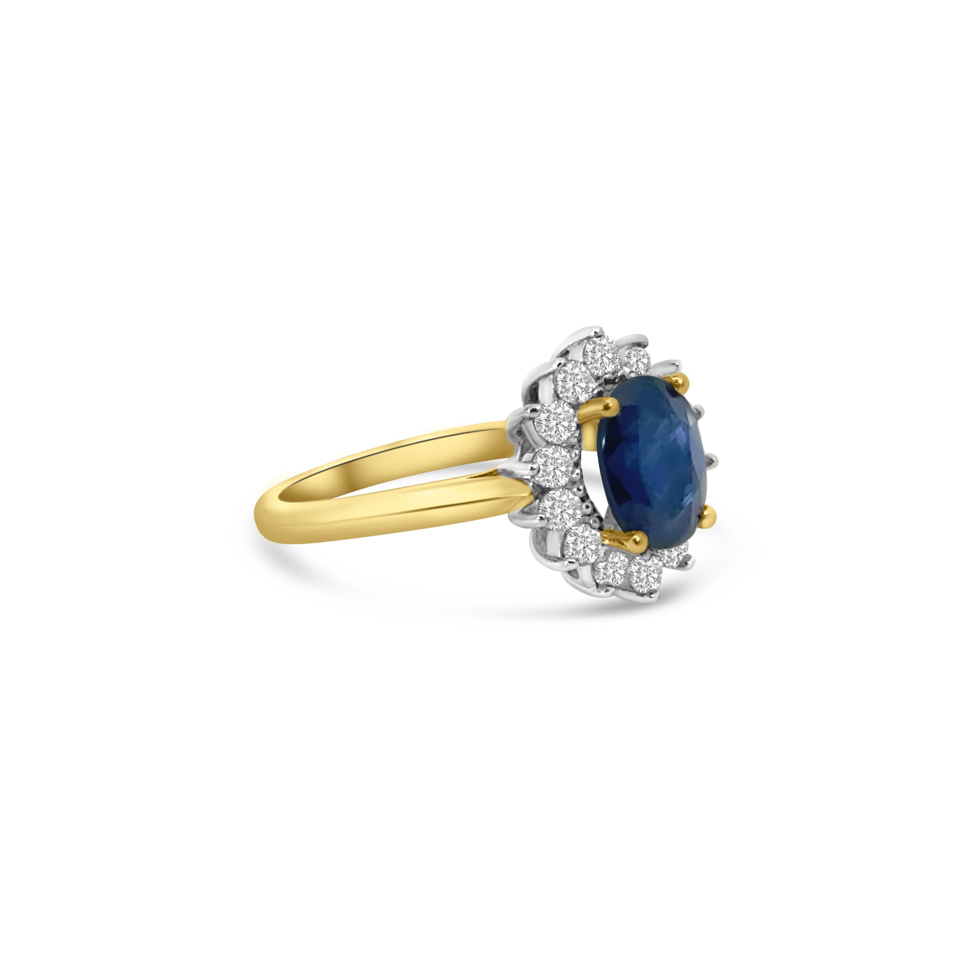 18kt Blue and White Sapphire Ring