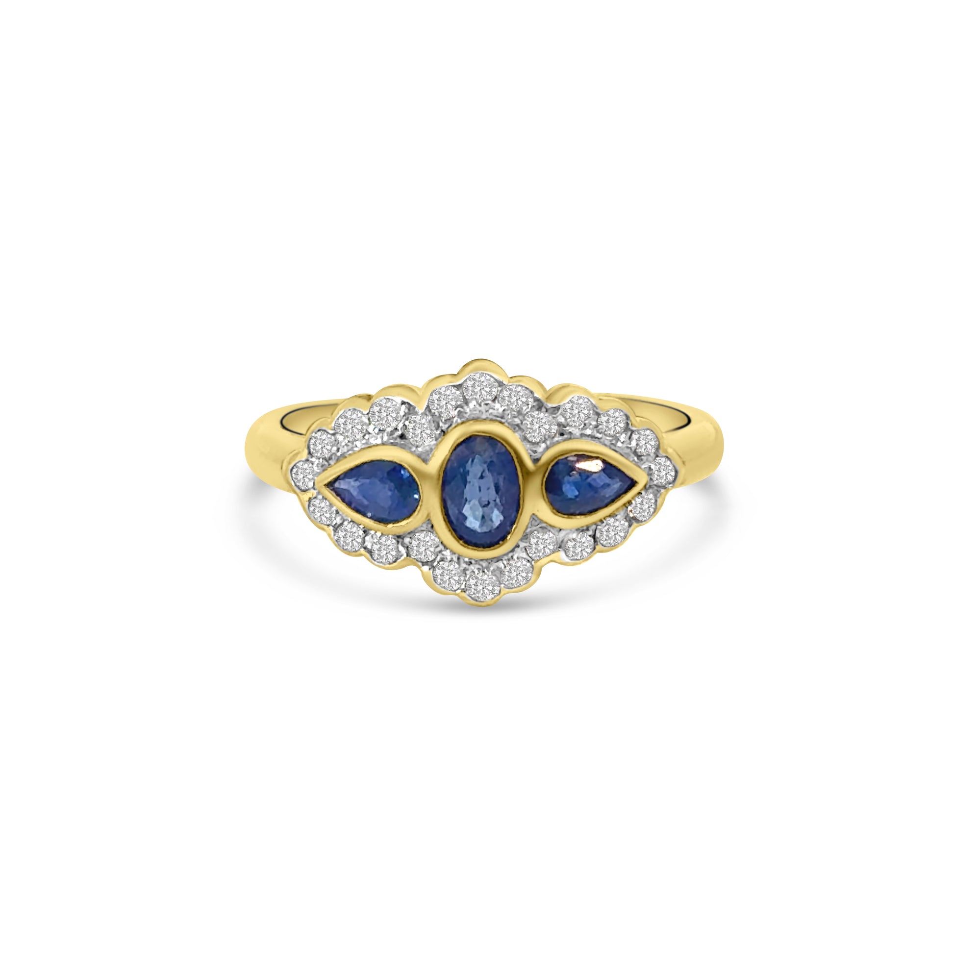 9kt Sapphire and Diamond Dress Ring