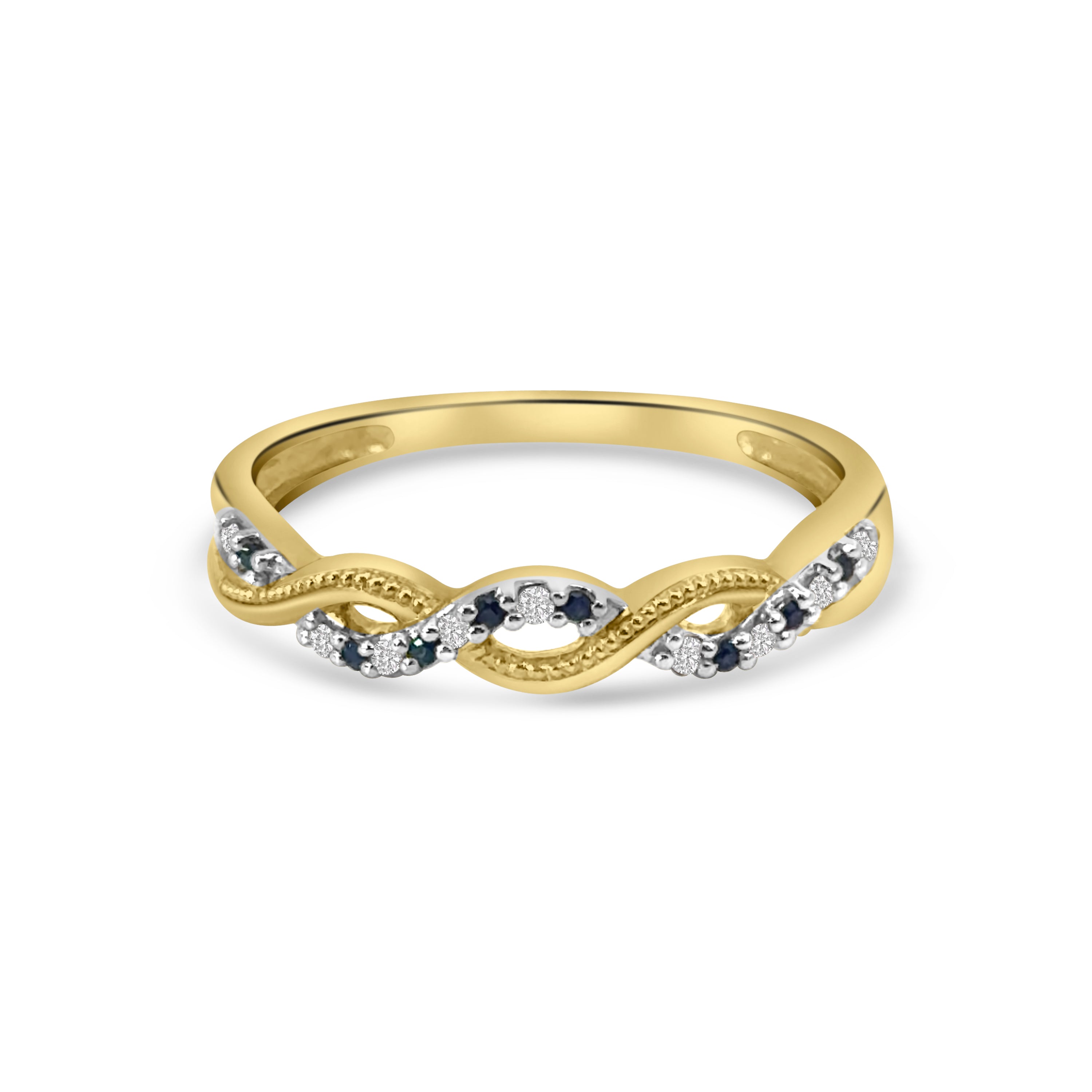 9kt Sapphire and Diamond Twist Band