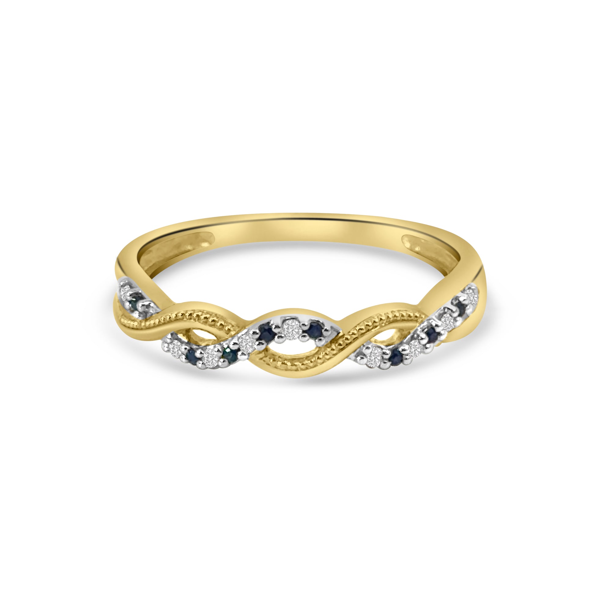 9kt Sapphire and Diamond Twist Band