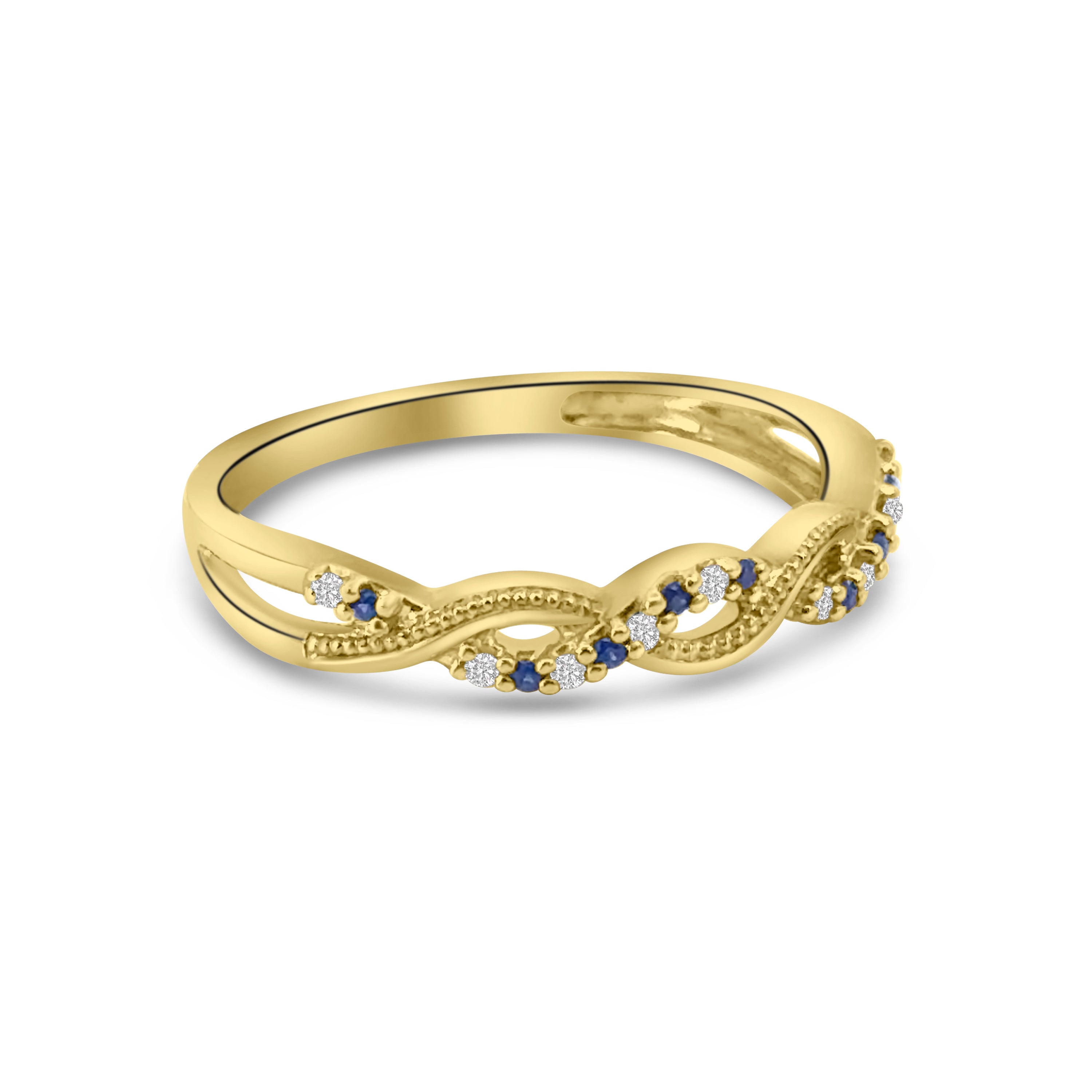 9kt Sapphire and Diamond Twist Band