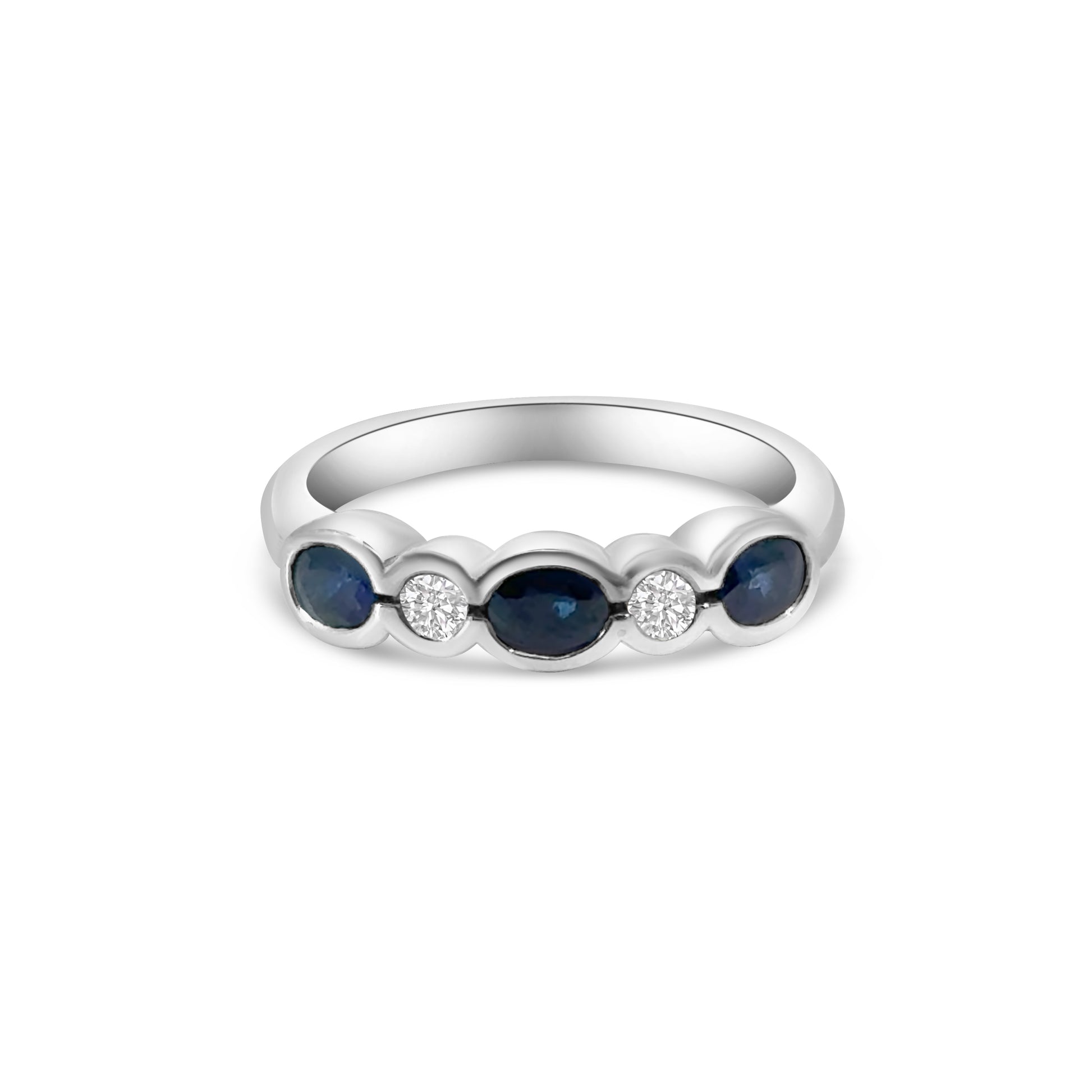 Platinum Sapphire and Diamond Band