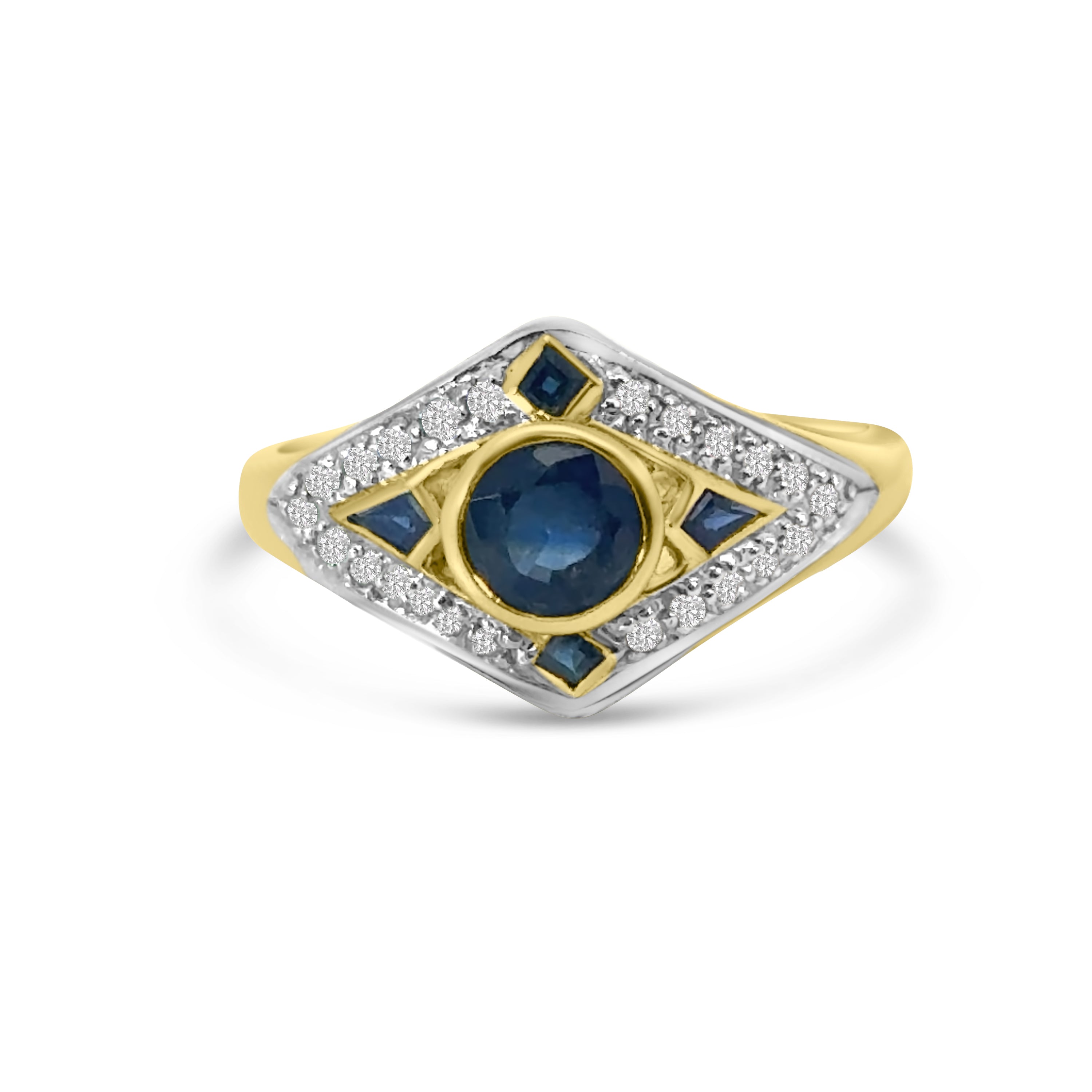 9kt Sapphire and Diamond Art Deco Dress Ring