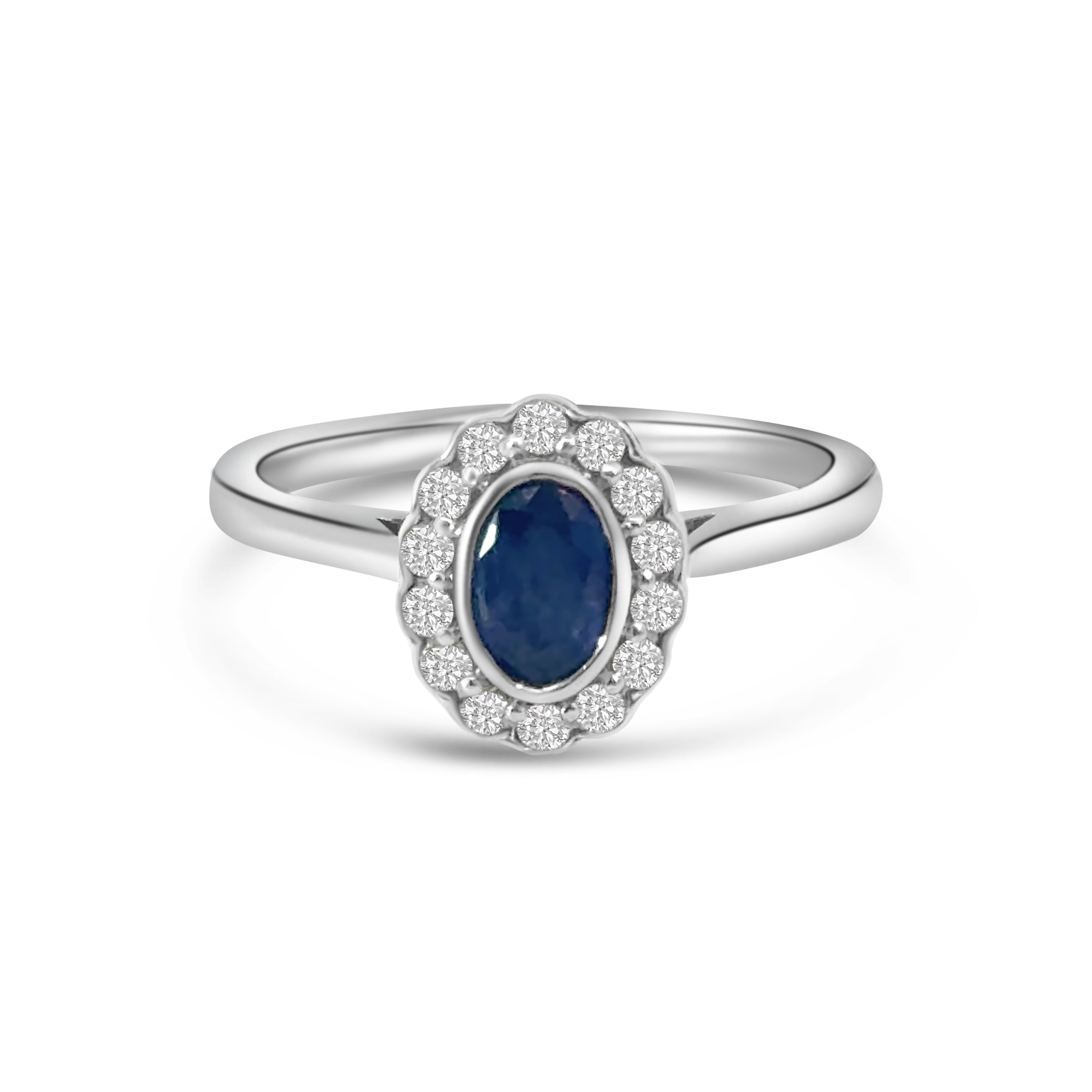 9kt Sapphire and Diamond Cluster Ring