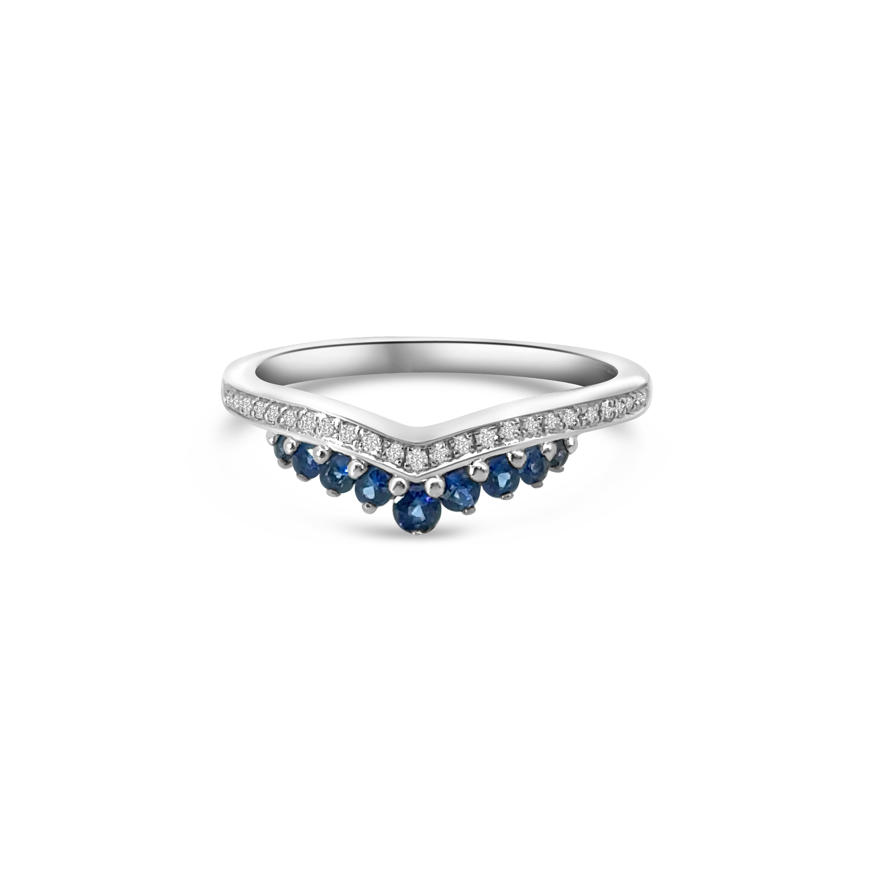 9kt Sapphire and Diamond Tiara Ring
