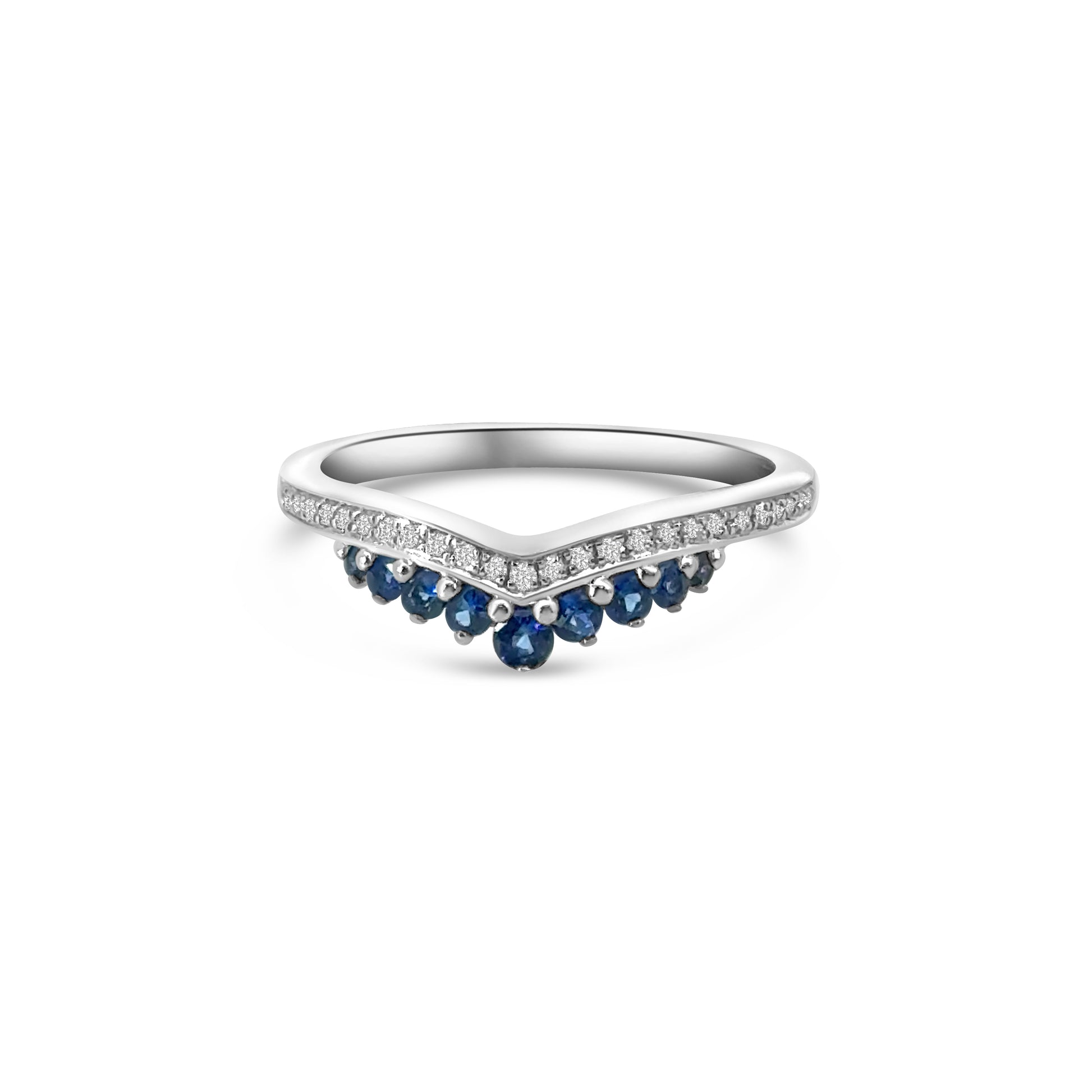 9kt Sapphire and Diamond Tiara Ring