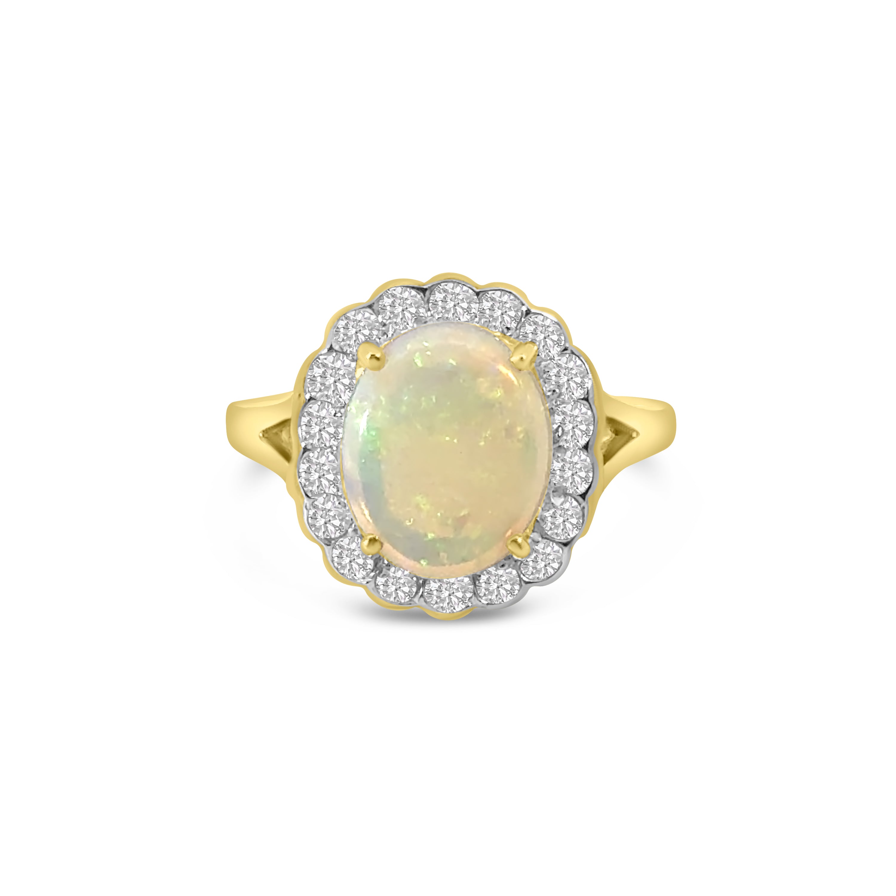 9kt Opal and Diamond Dress Ring
