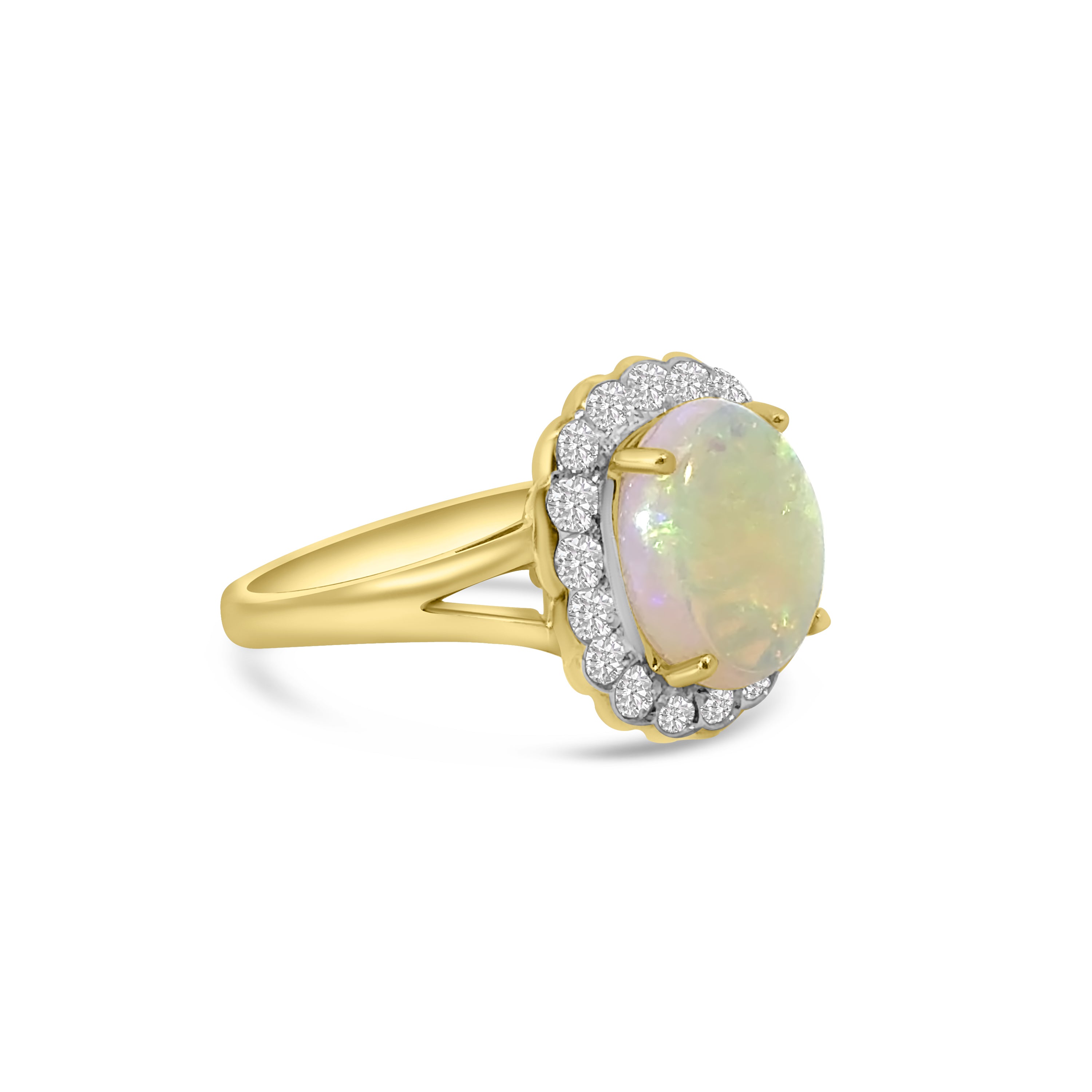 9kt Opal and Diamond Dress Ring