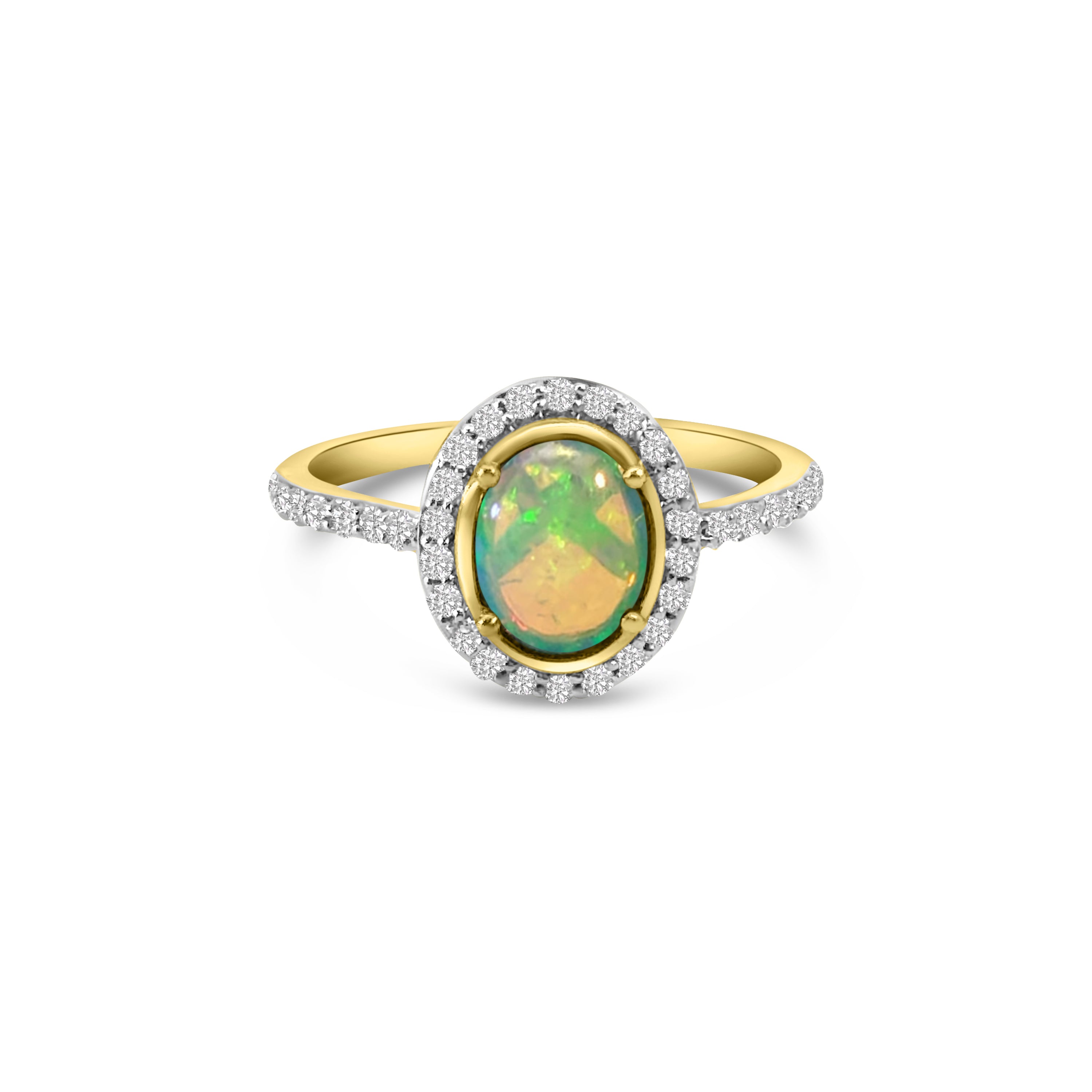 9kt Opal and Diamond Dress Ring