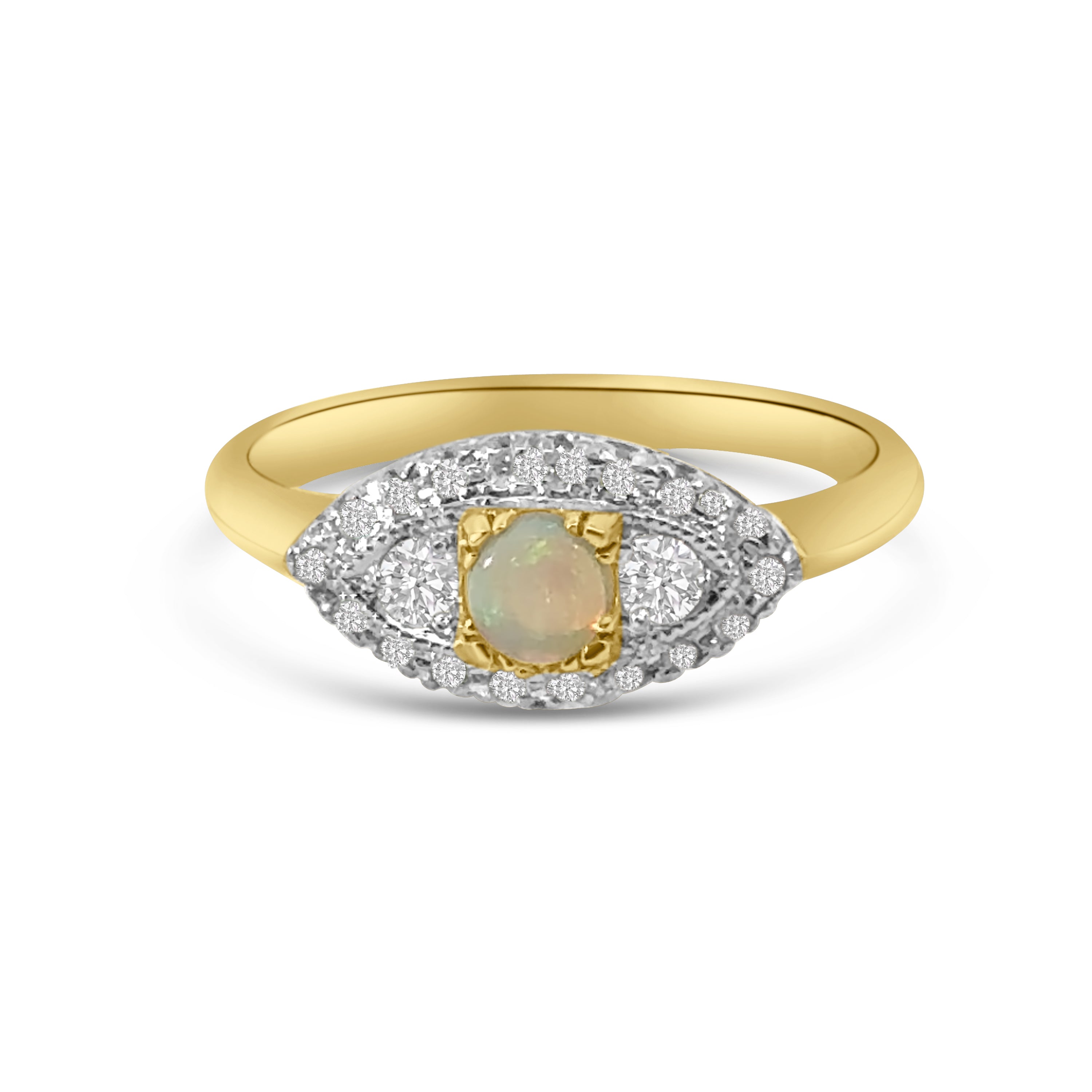9kt Opal and Diamond Dress Ring