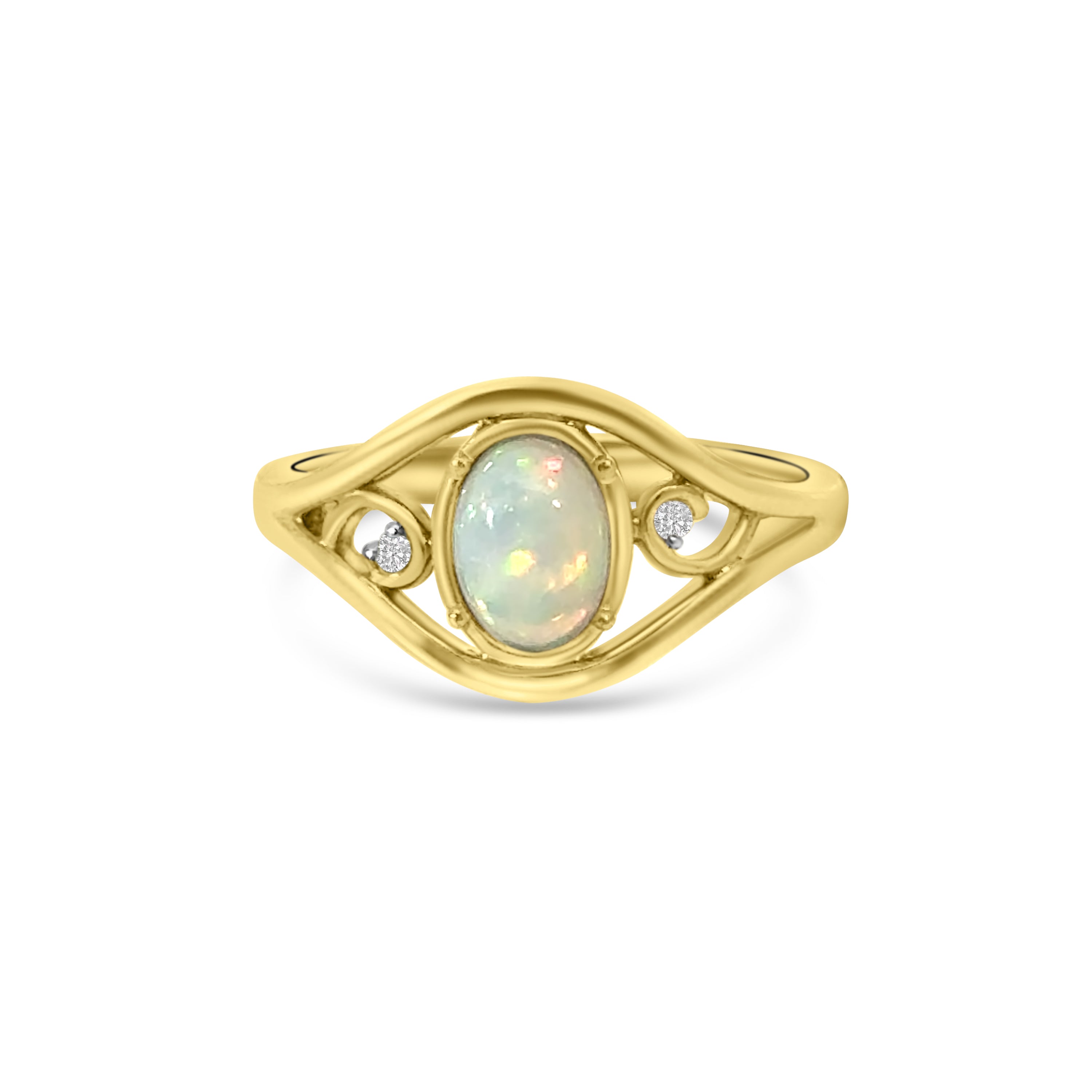 9kt Opal and Diamond Dress Ring