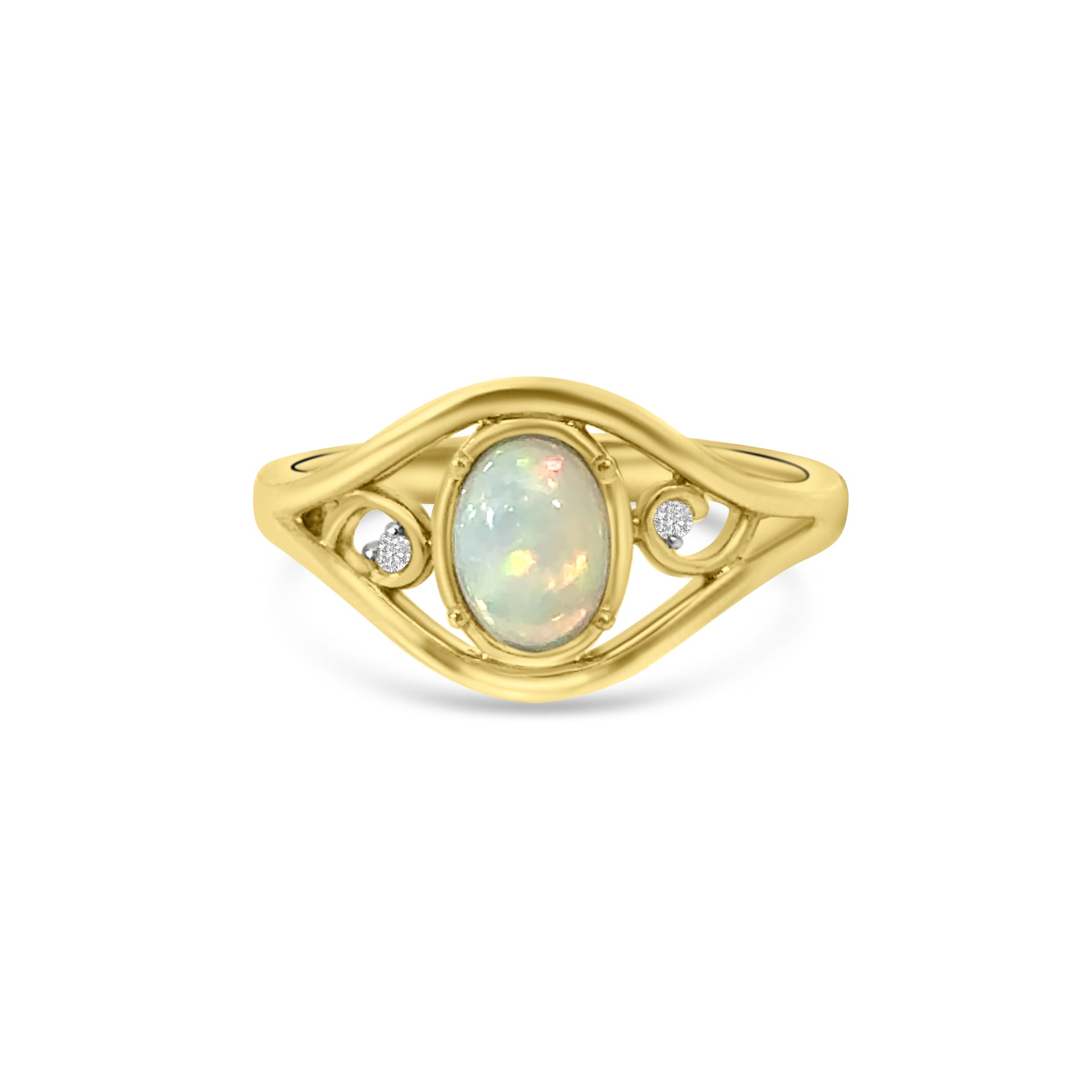 9kt Opal and Diamond Dress Ring