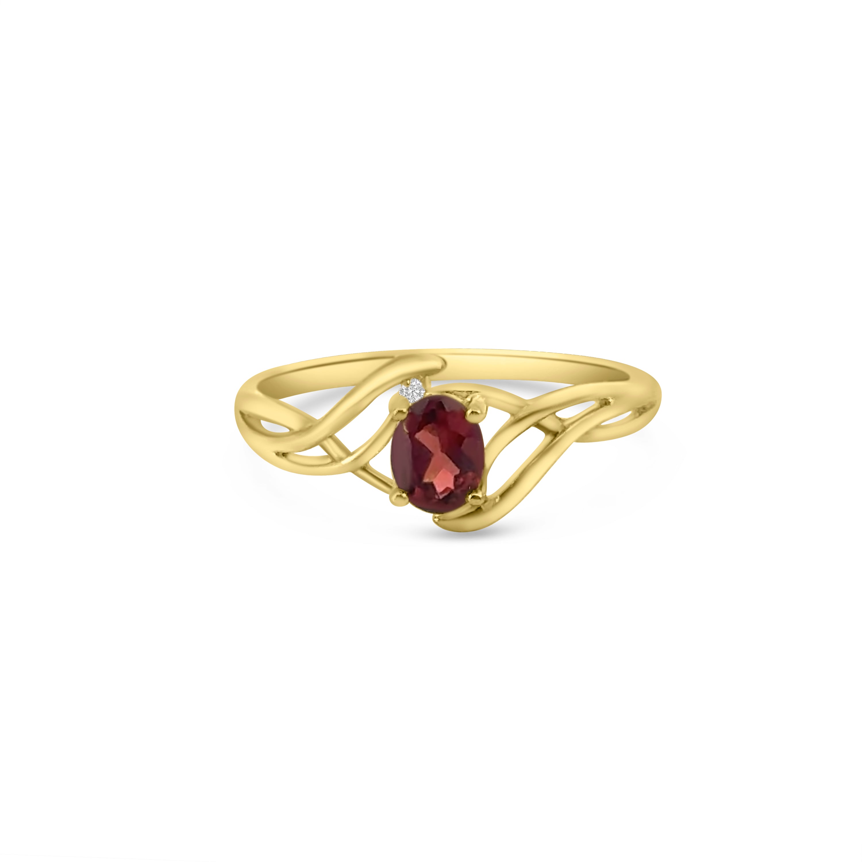 9kt Garnet and Diamond Dress Ring