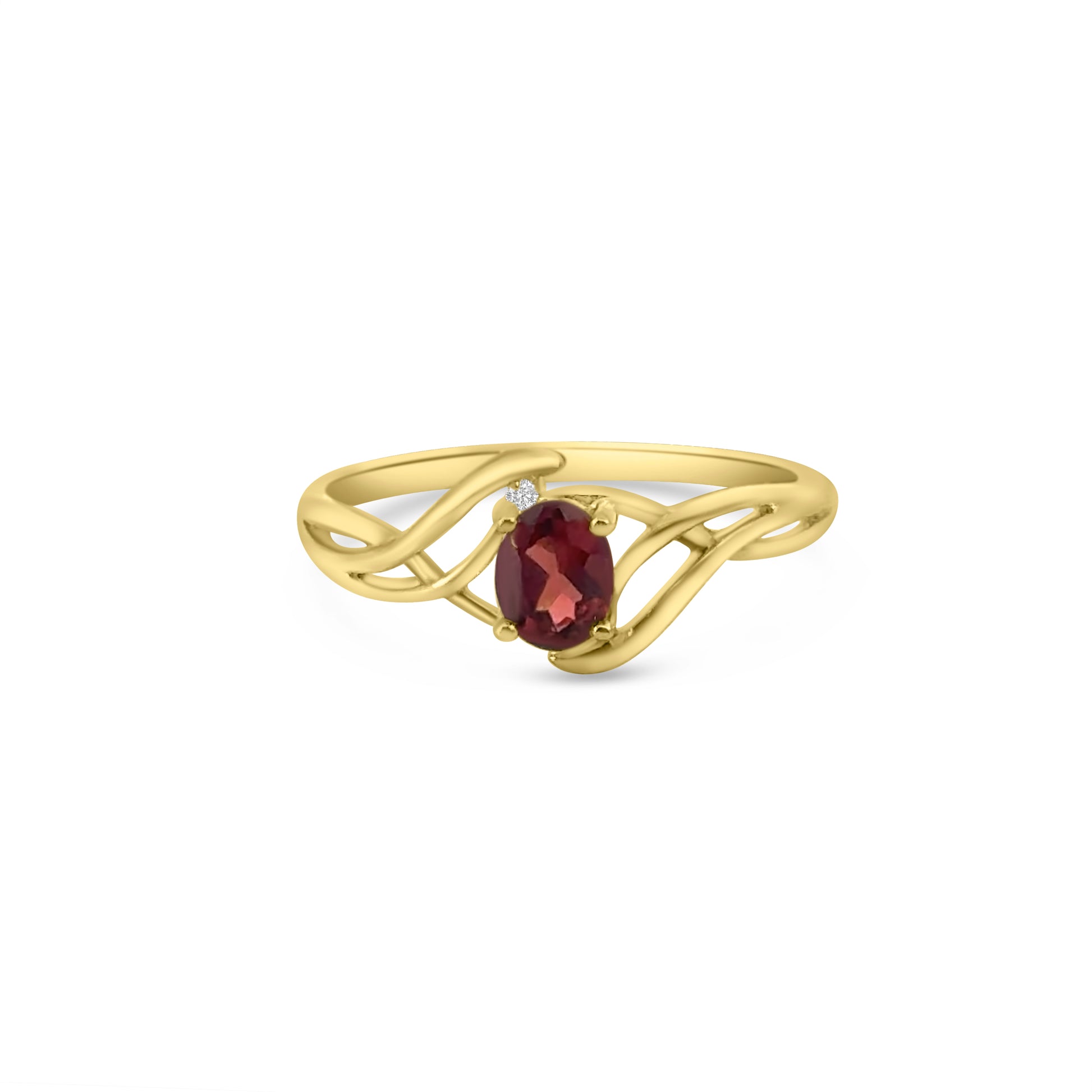 9kt Garnet and Diamond Dress Ring