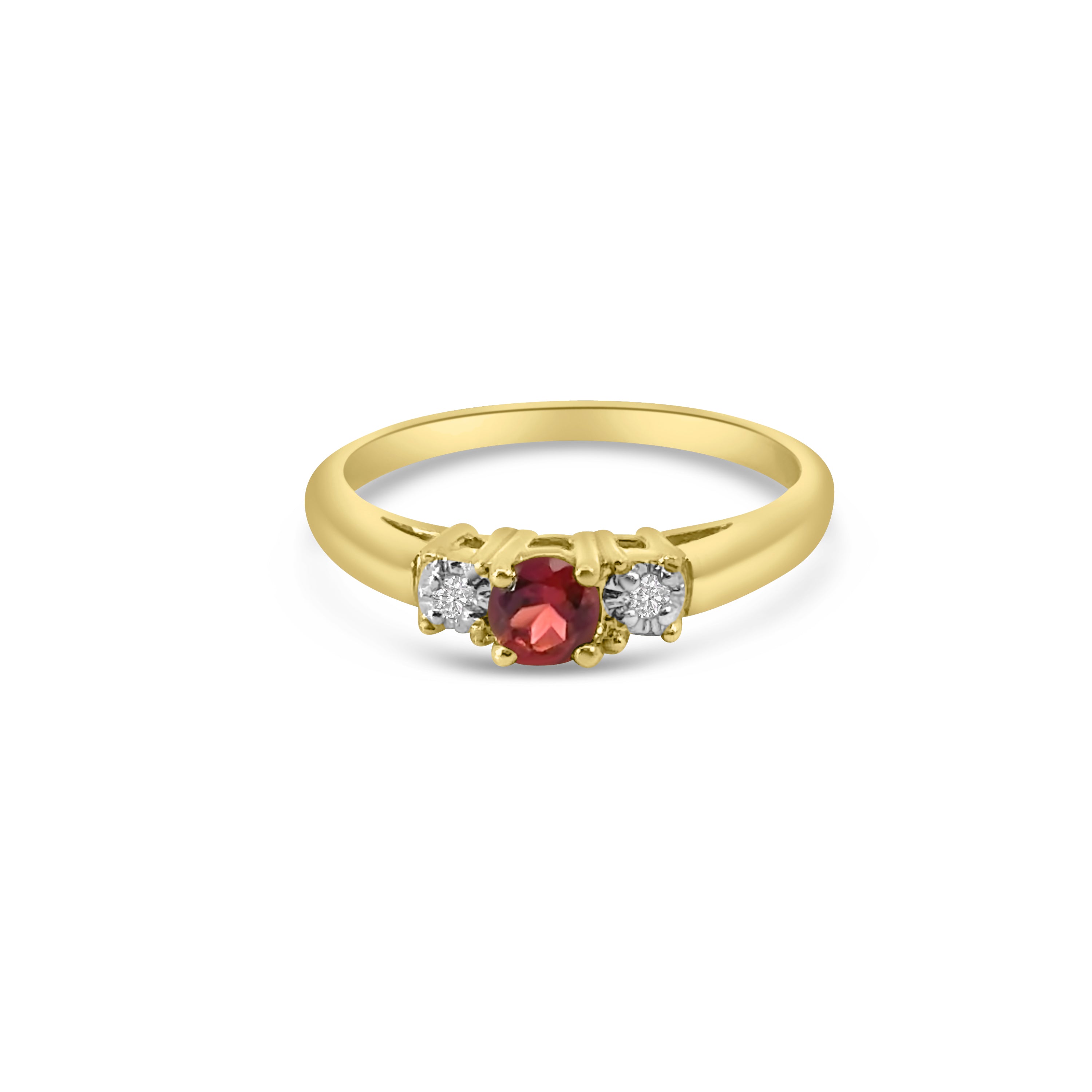 9kt Garnet and Diamond Dress Ring