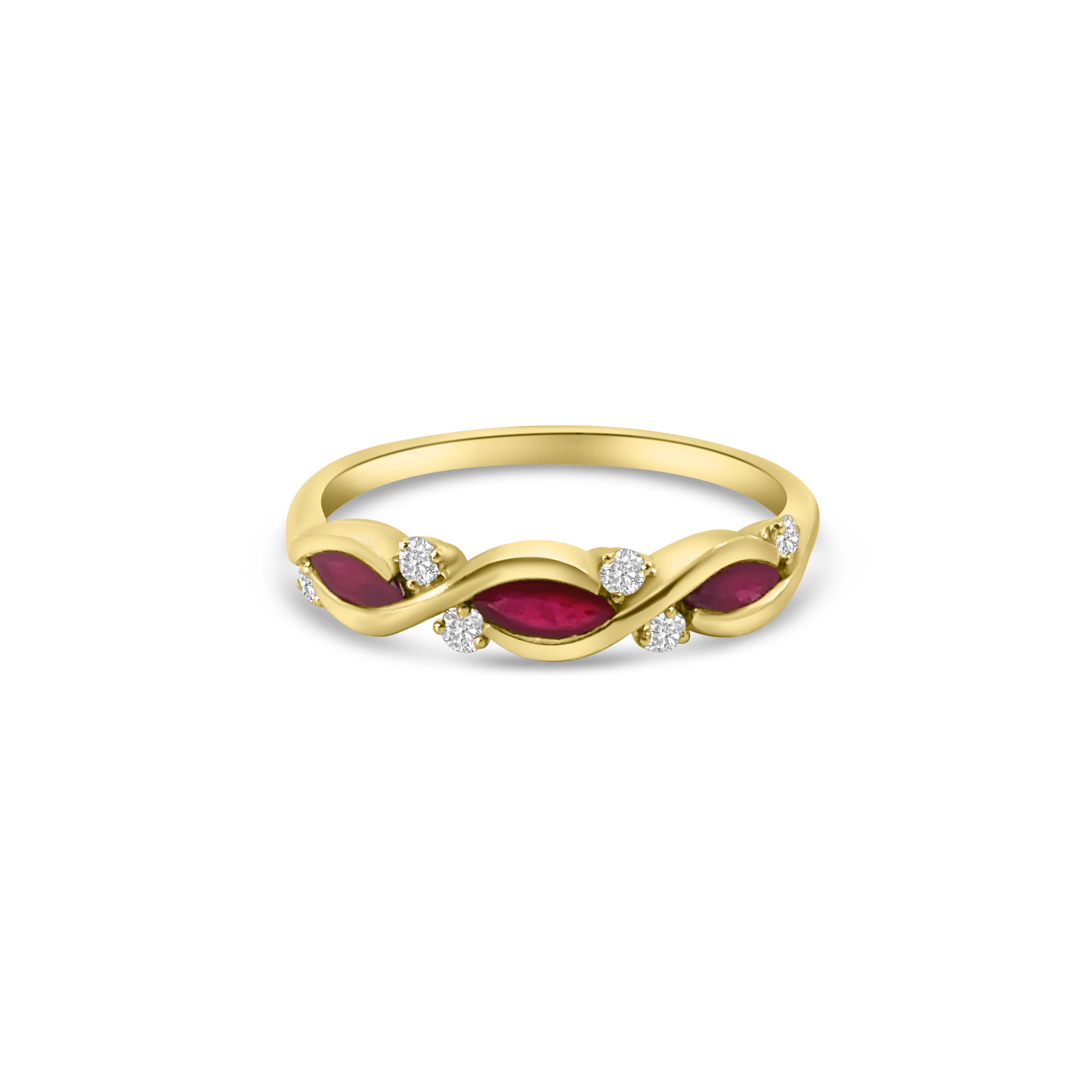 9kt Ruby and Diamond Marquise Cut Dress Ring
