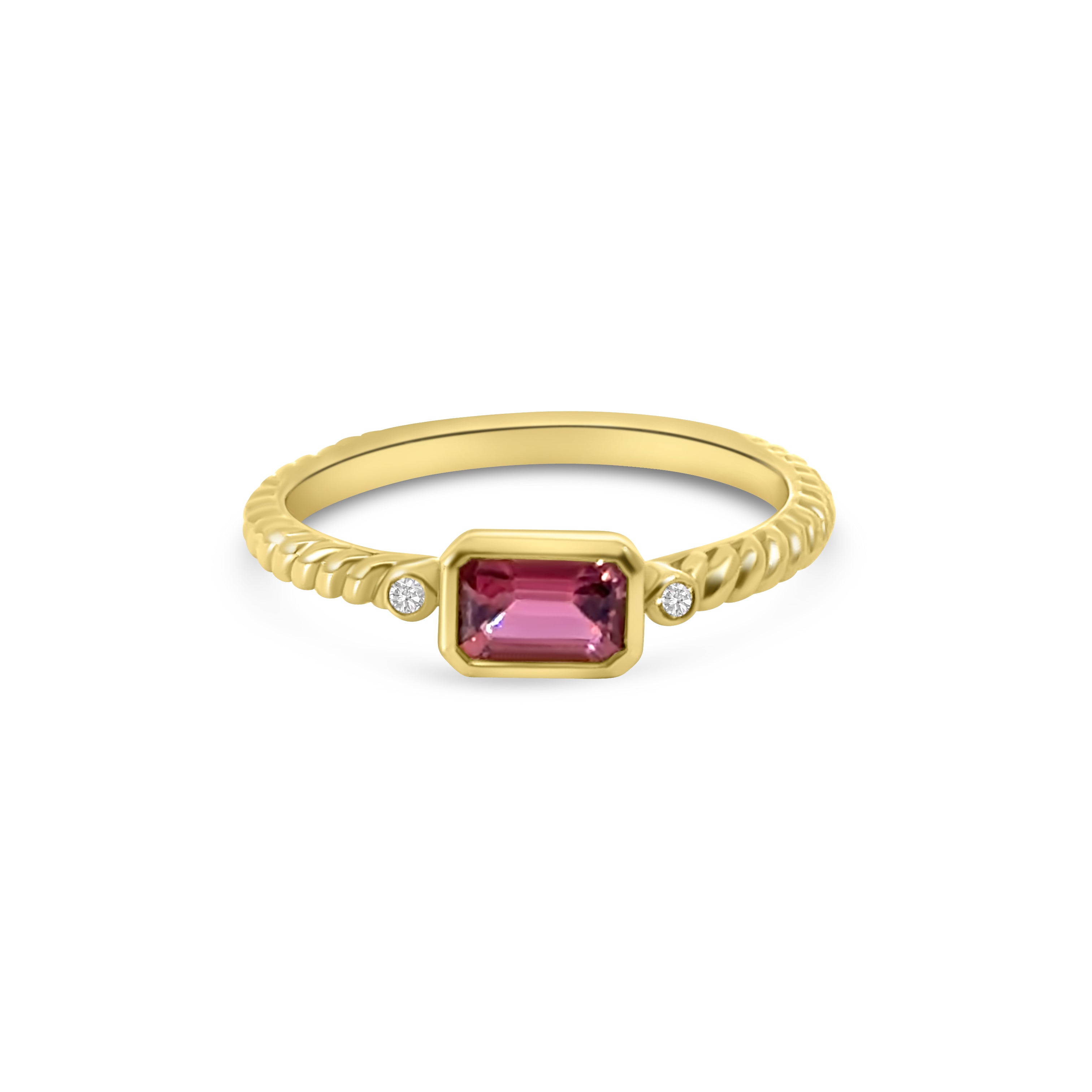 9kt Pink Tourmaline and Diamond Dress Ring