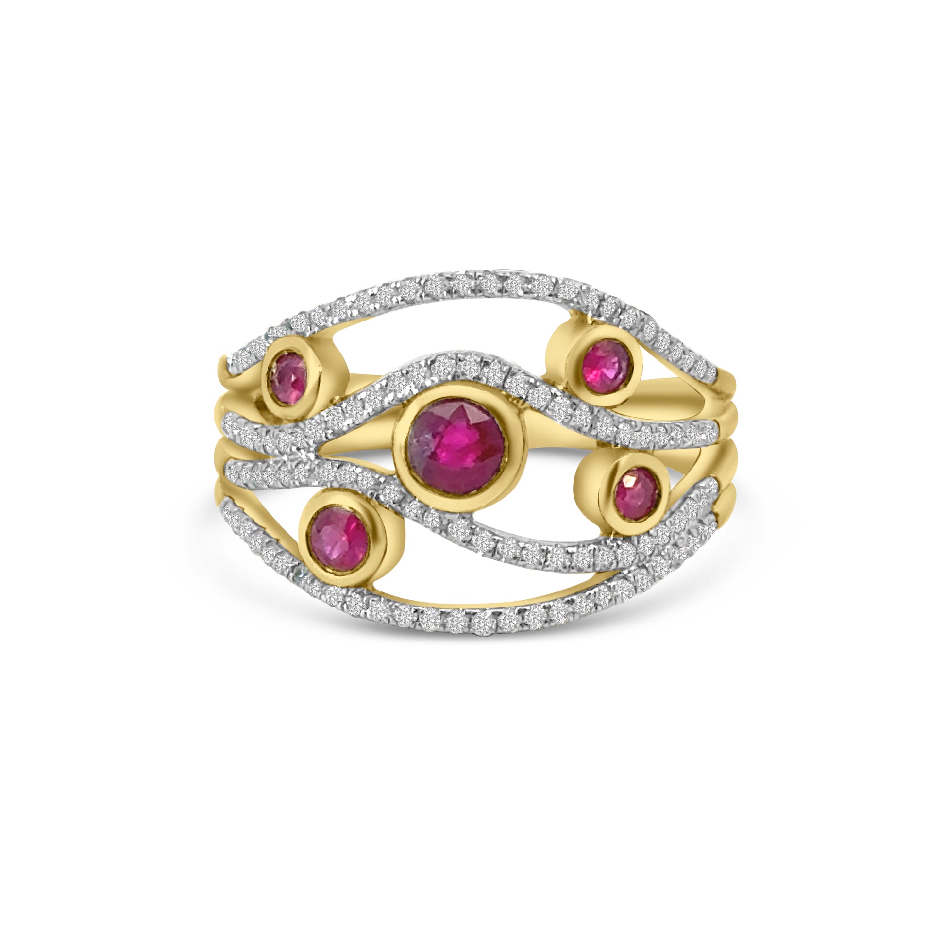 9kt Ruby and Diamond Bubble Ring