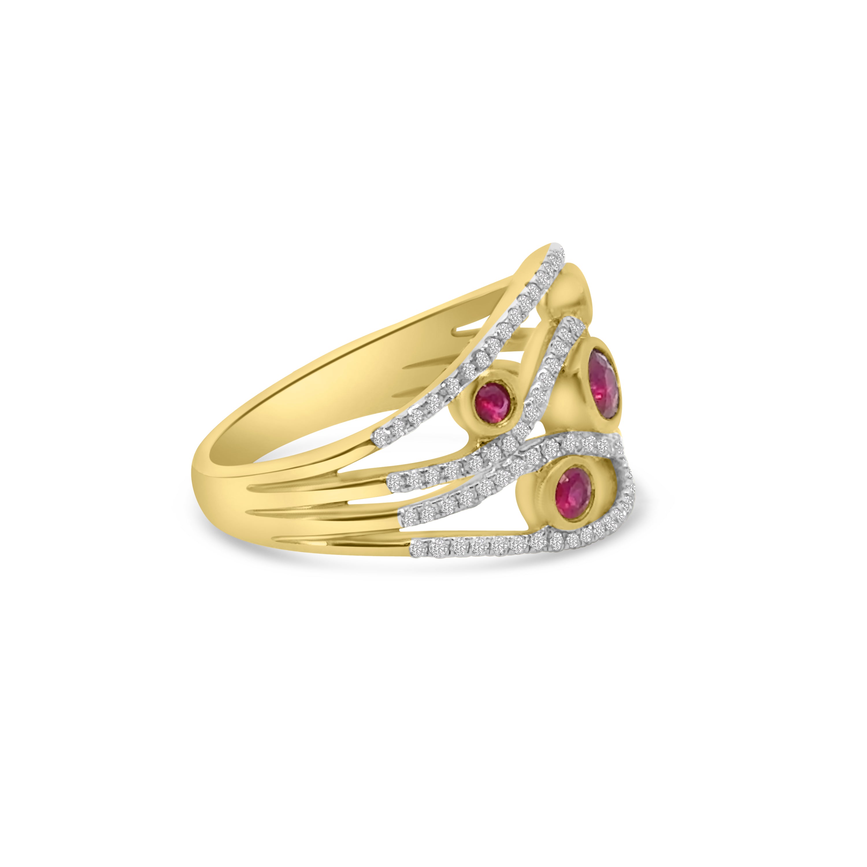 9kt Ruby and Diamond Bubble Ring
