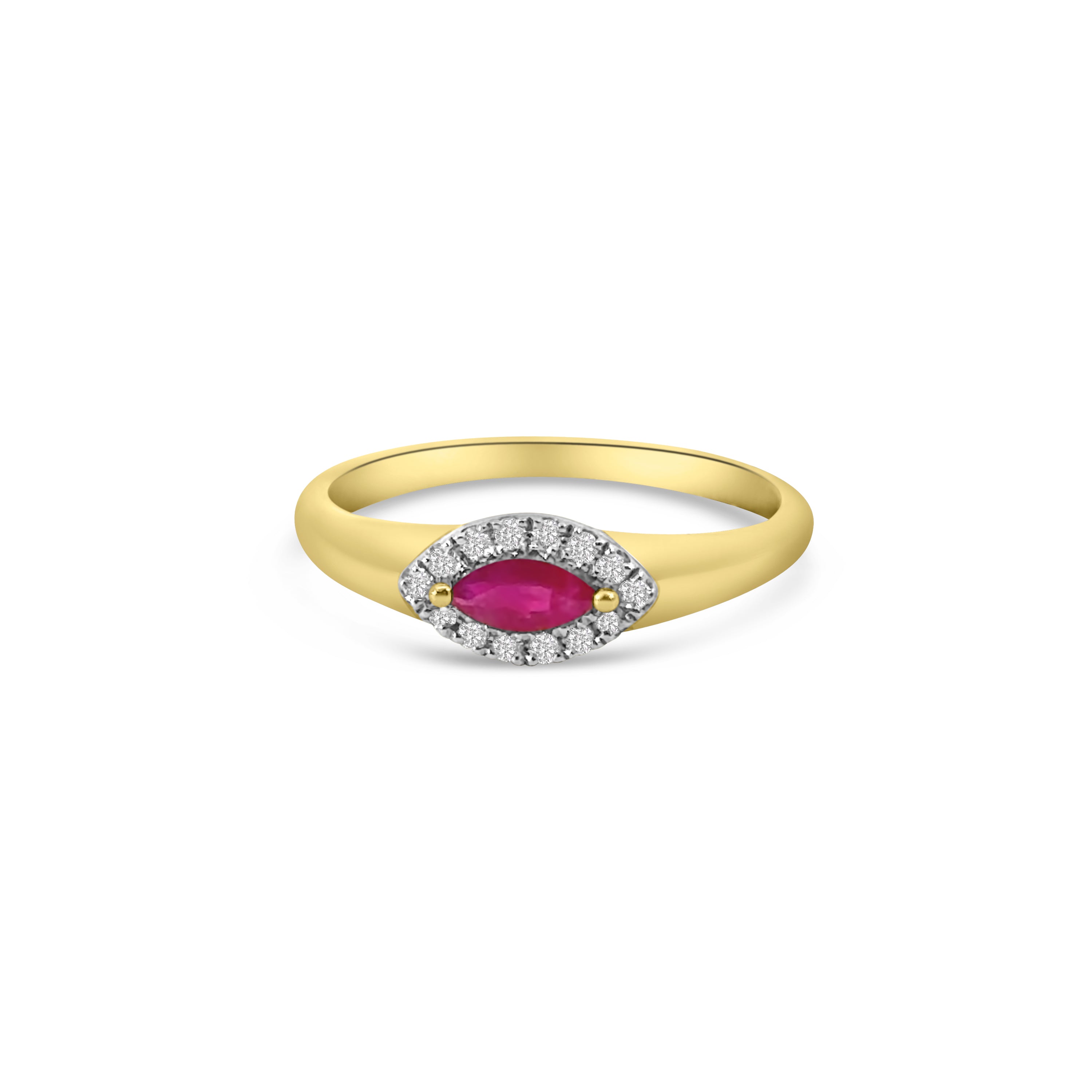 9kt Ruby and Diamond Marquise Cut Dress Ring